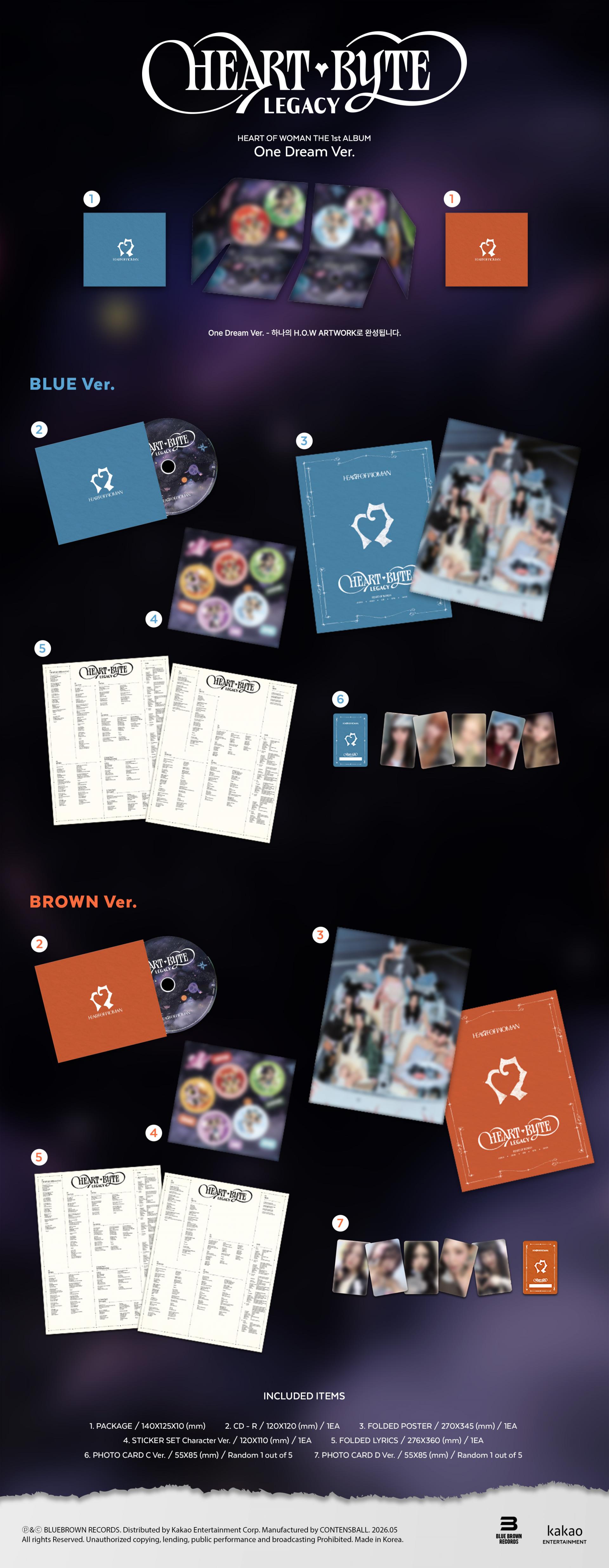 (PRE-ORDER) HEART OF WOMAN - 1st Album [Heart Byte : LEGACY] (One Dream Ver.)