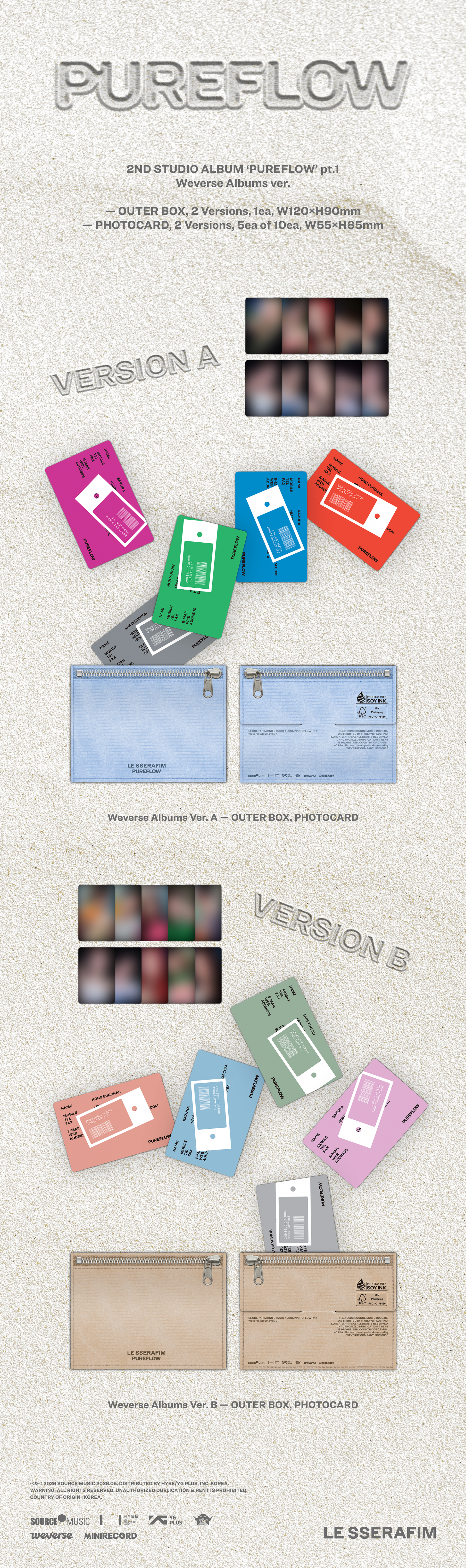 (PRE-ORDER) LE SSERAFIM - 2nd Studio Album ‘PUREFLOW’ pt.1 (Weverse Albums ver.)