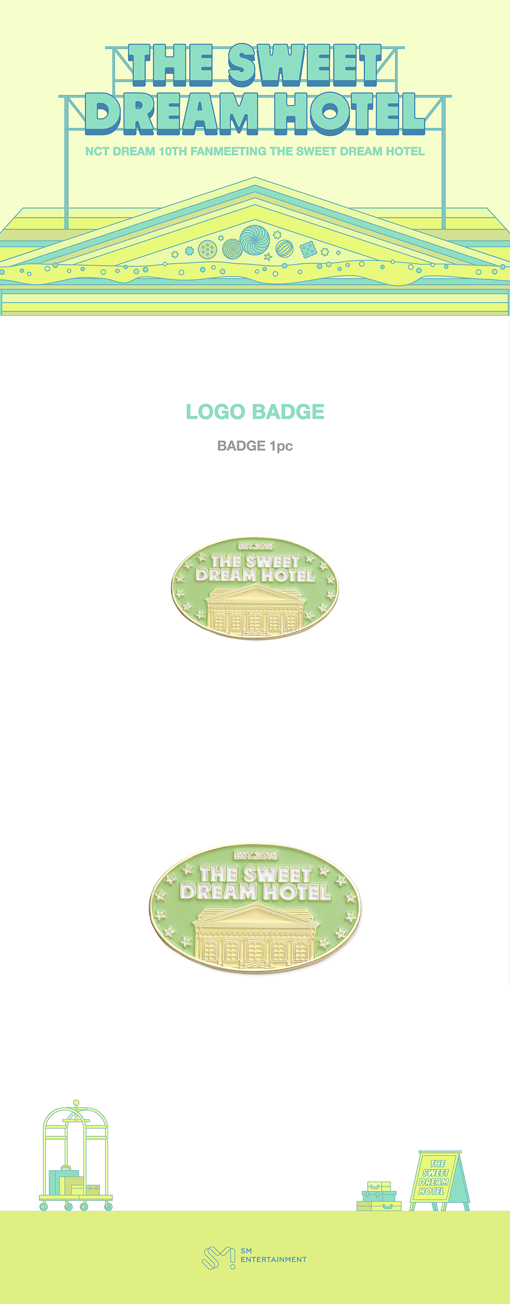 NCT DREAM - [10TH ANNIVERSARY PARTY [THE SWEET DREAM HOTEL] MD] LOGO BADGE