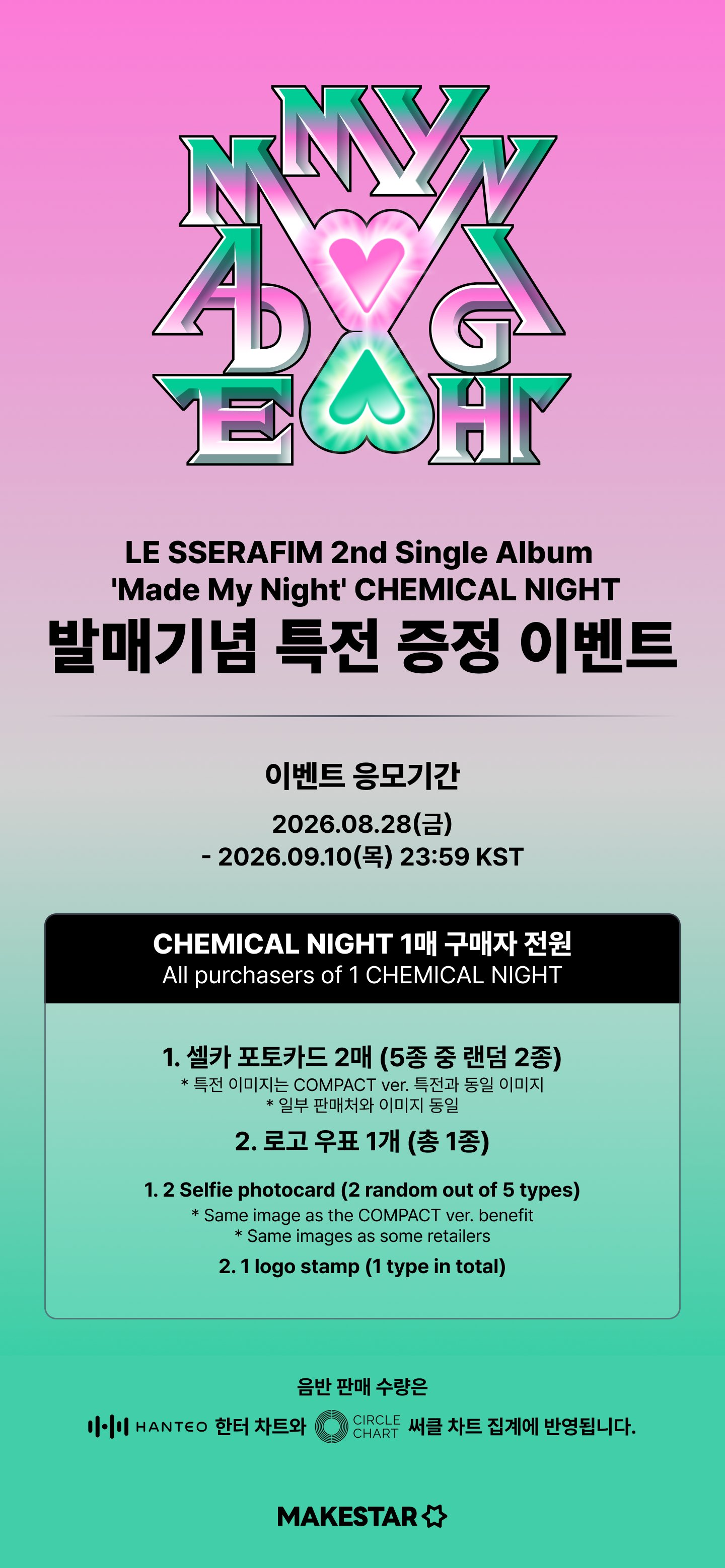 (POB) LE SSERAFIM 2nd Single Album Made My Night CHEMICAL NIGHT