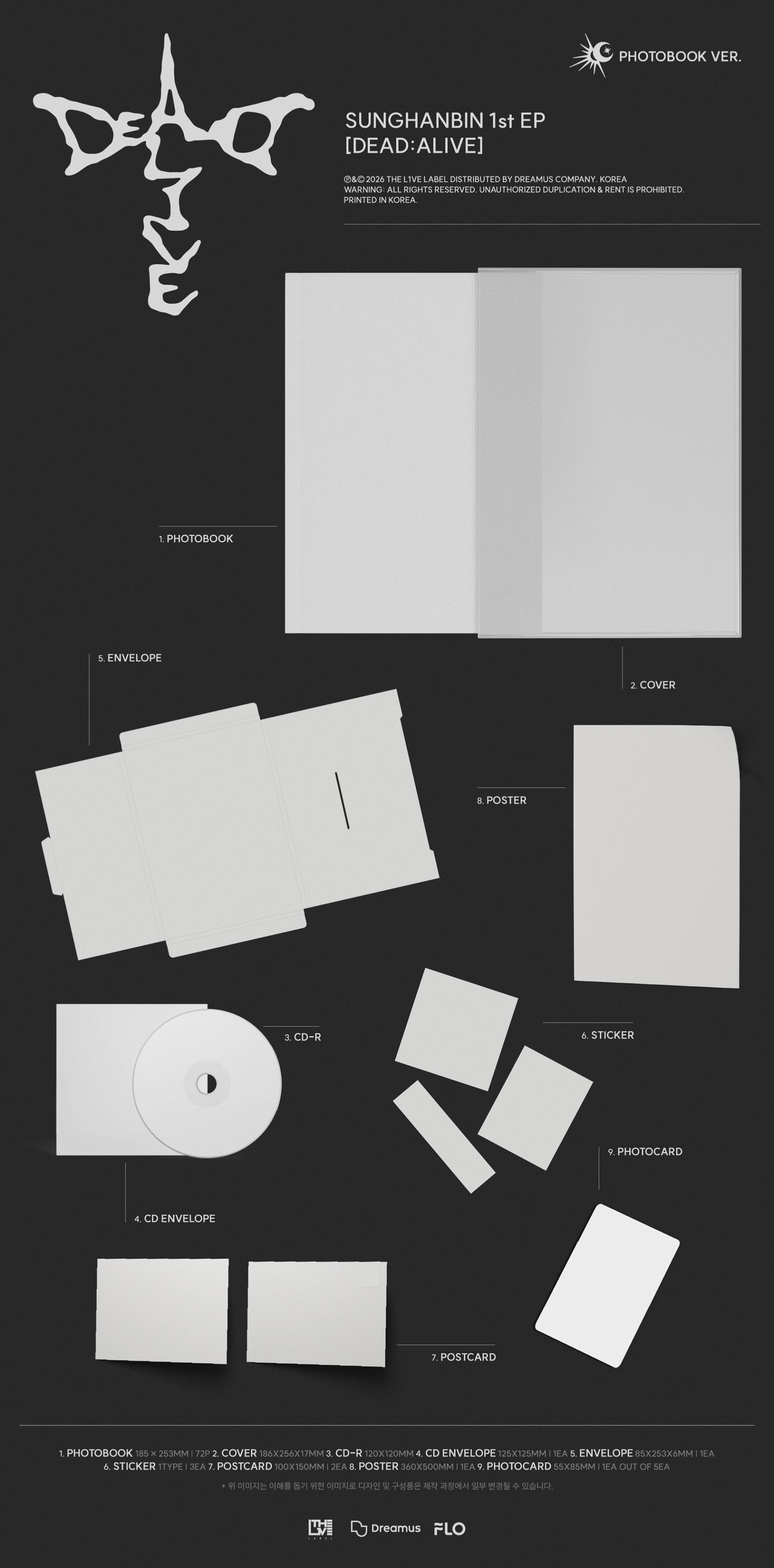 (PRE-ORDER) SUNG HANBIN - 1st Mini Album [DEAD:ALIVE] (Photobook Ver.) (Luminous Ver.)