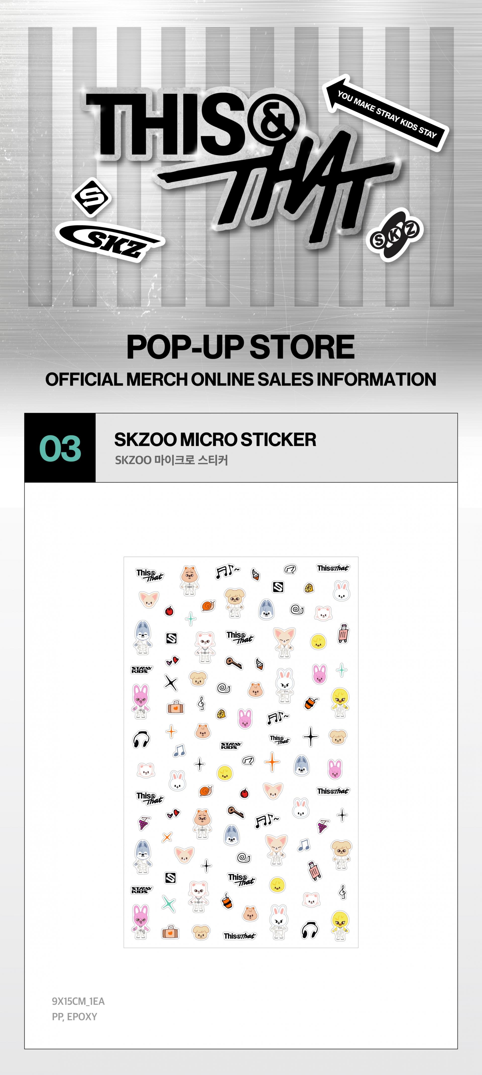 Stray Kids - [THIS & THAT] POP-UP MD SKZOO MICRO STICKER