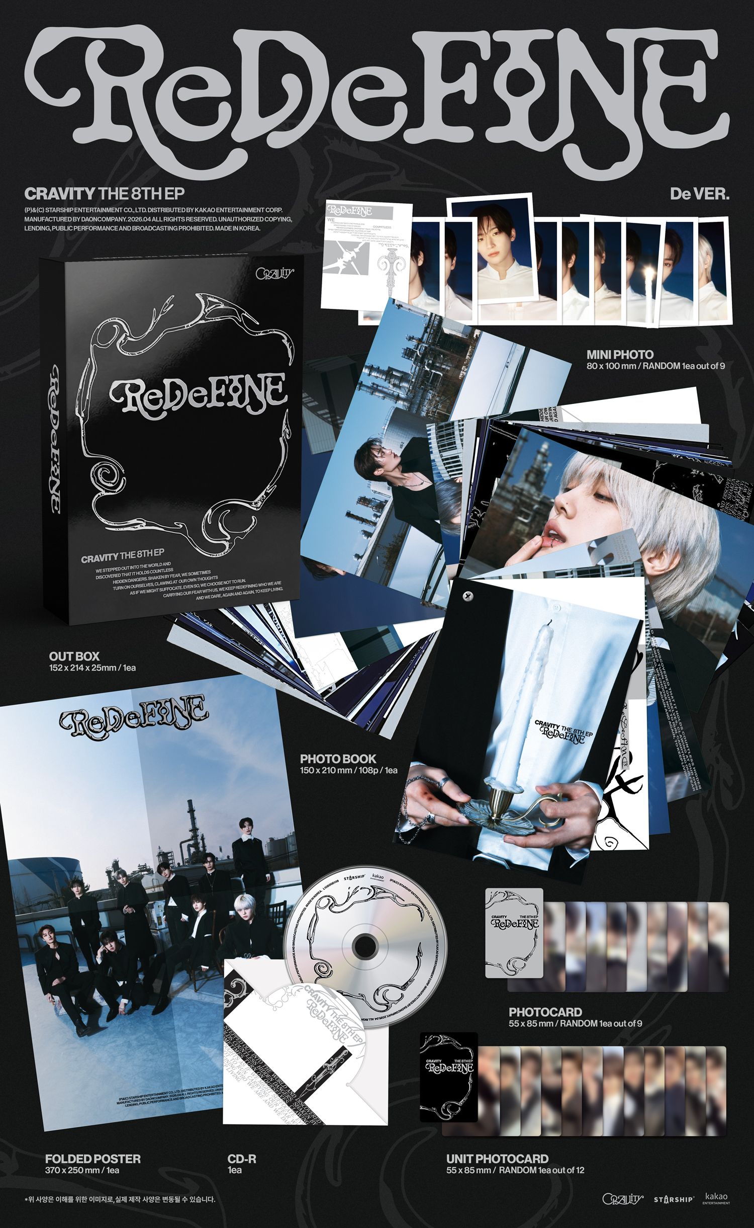 CRAVITY - 8th Mini Album [ReDeFINE] (De Ver.) (Limited Edition)