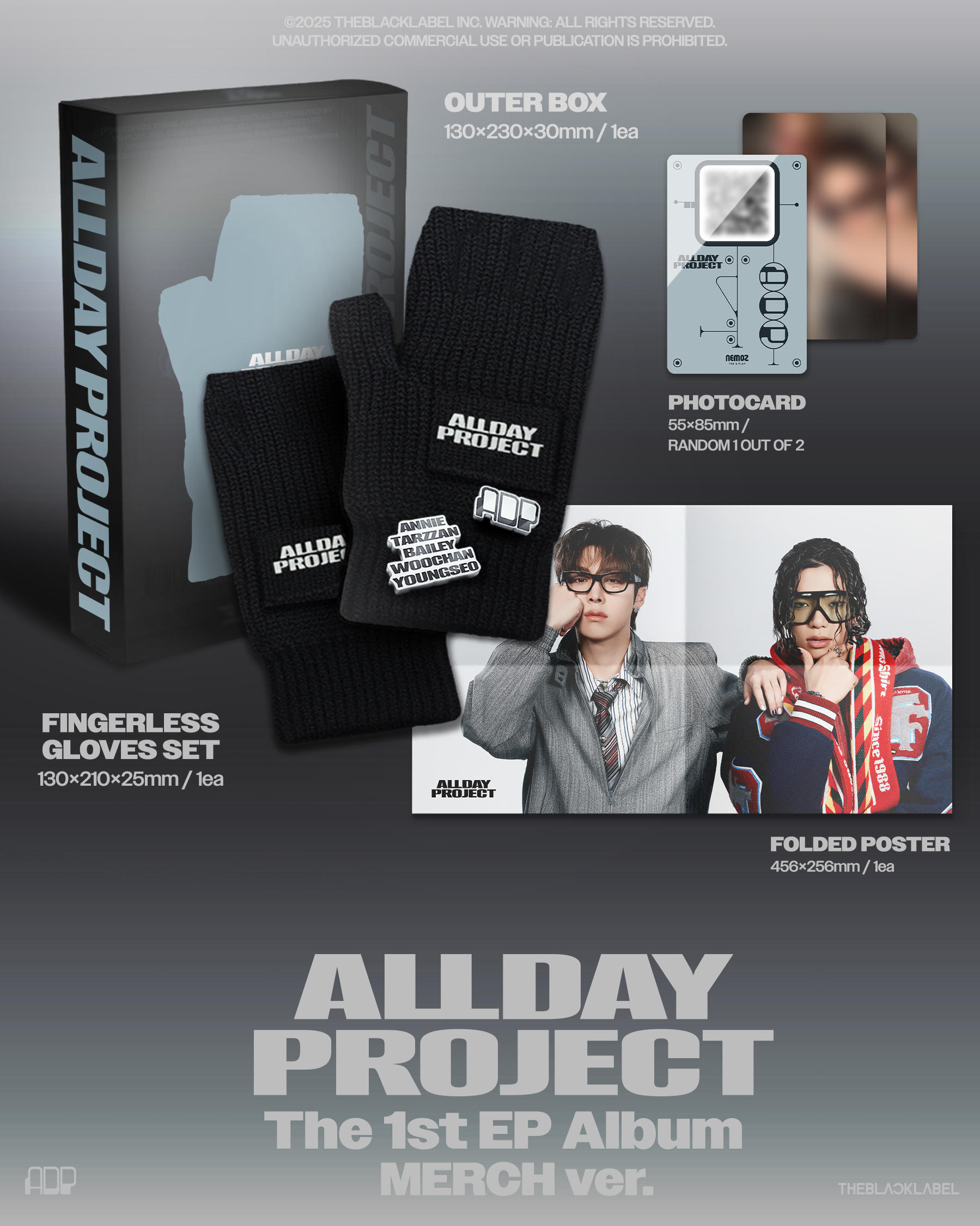 ALLDAY PROJECT - The 1st EP Album [ALLDAY PROJECT] (MERCH Ver.) (FINGERLESS GLOVES Ver.)