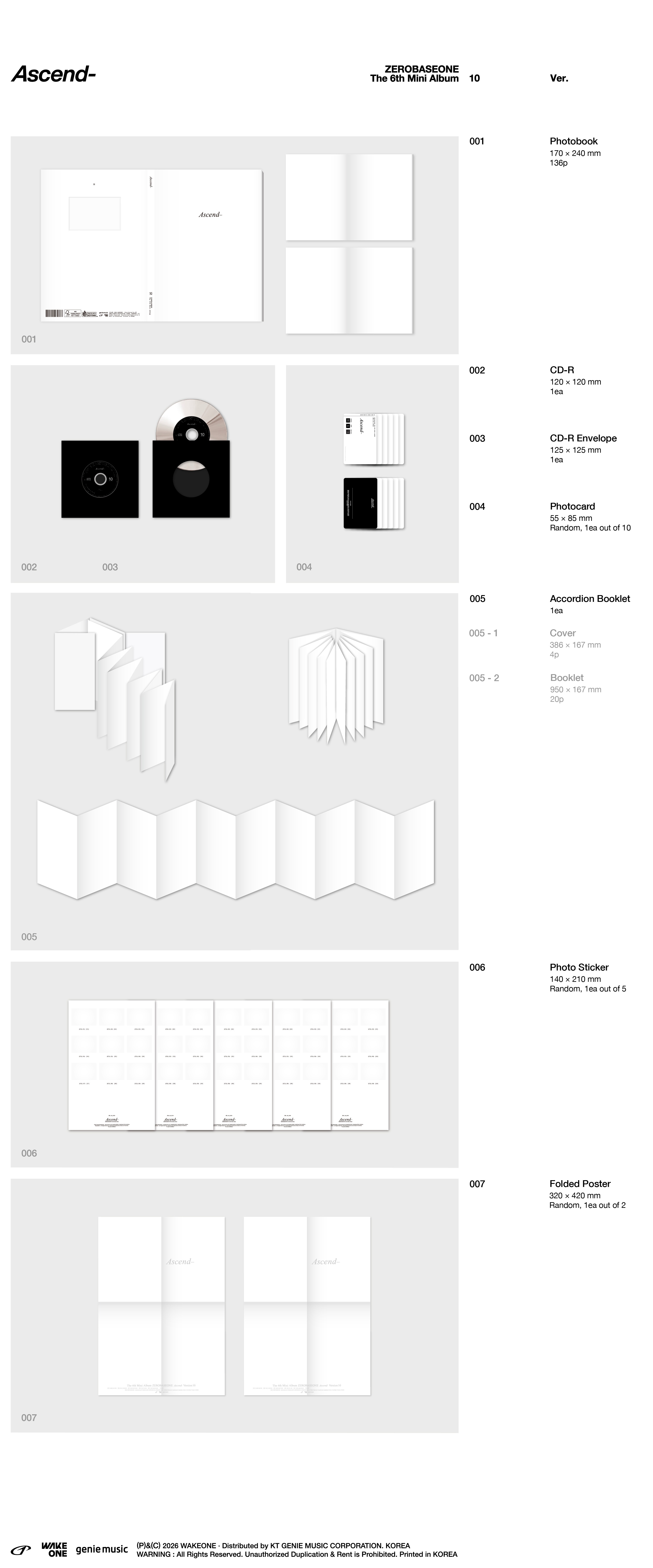 ZEROBASEONE - The 6th Mini Album [Ascend-] Photobook Ver. (Random Ver.)