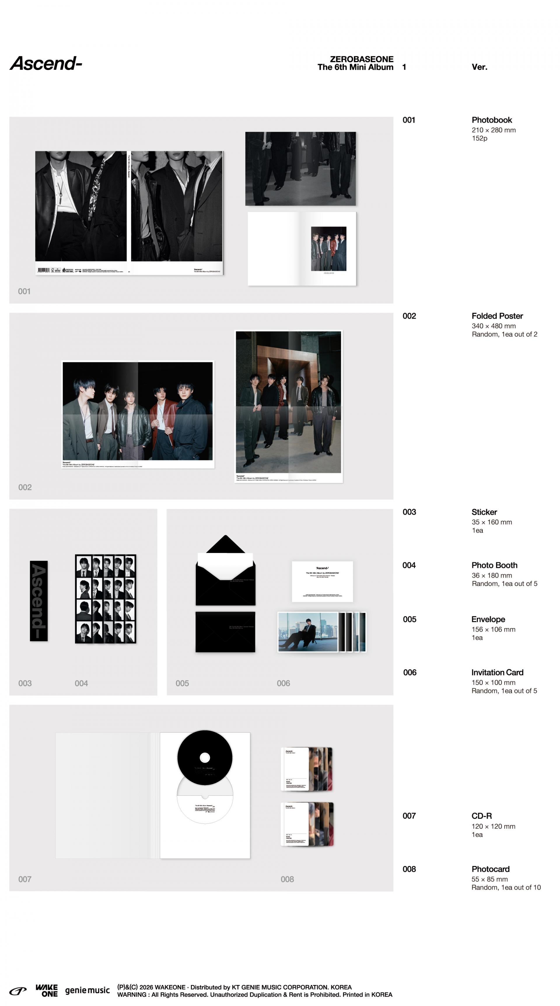 ZEROBASEONE - The 6th Mini Album [Ascend-] Photobook Ver. (Random Ver.)
