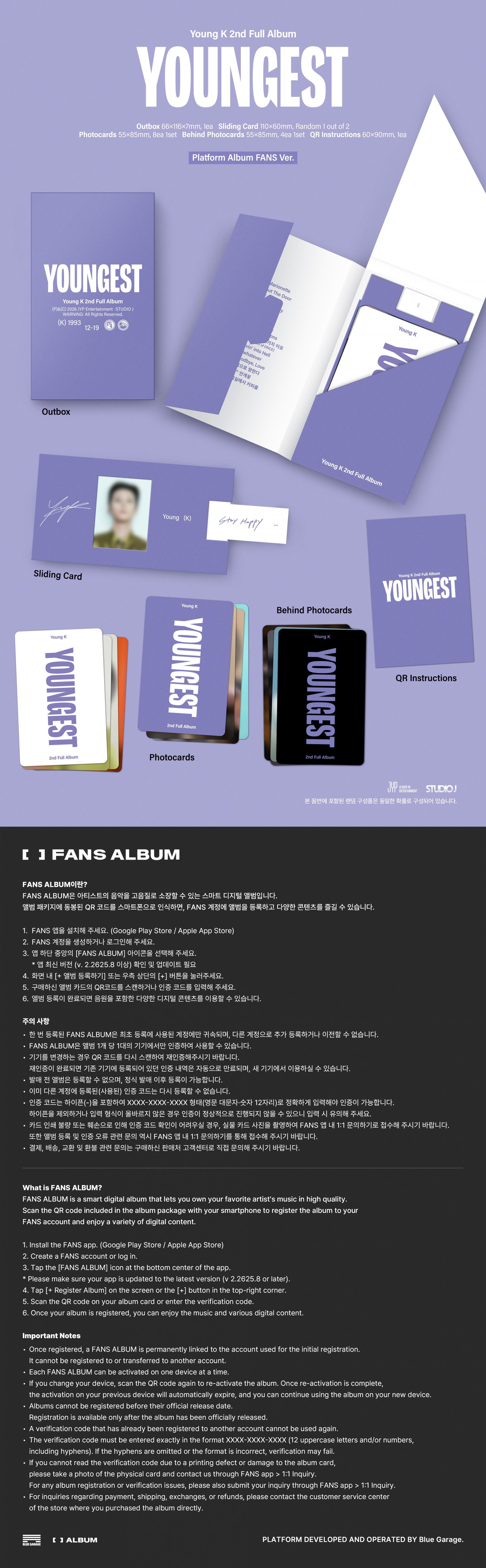 (PRE-ORDER) Young K - 2nd Album [YOUNGEST] (Platform Album FANS Ver.)