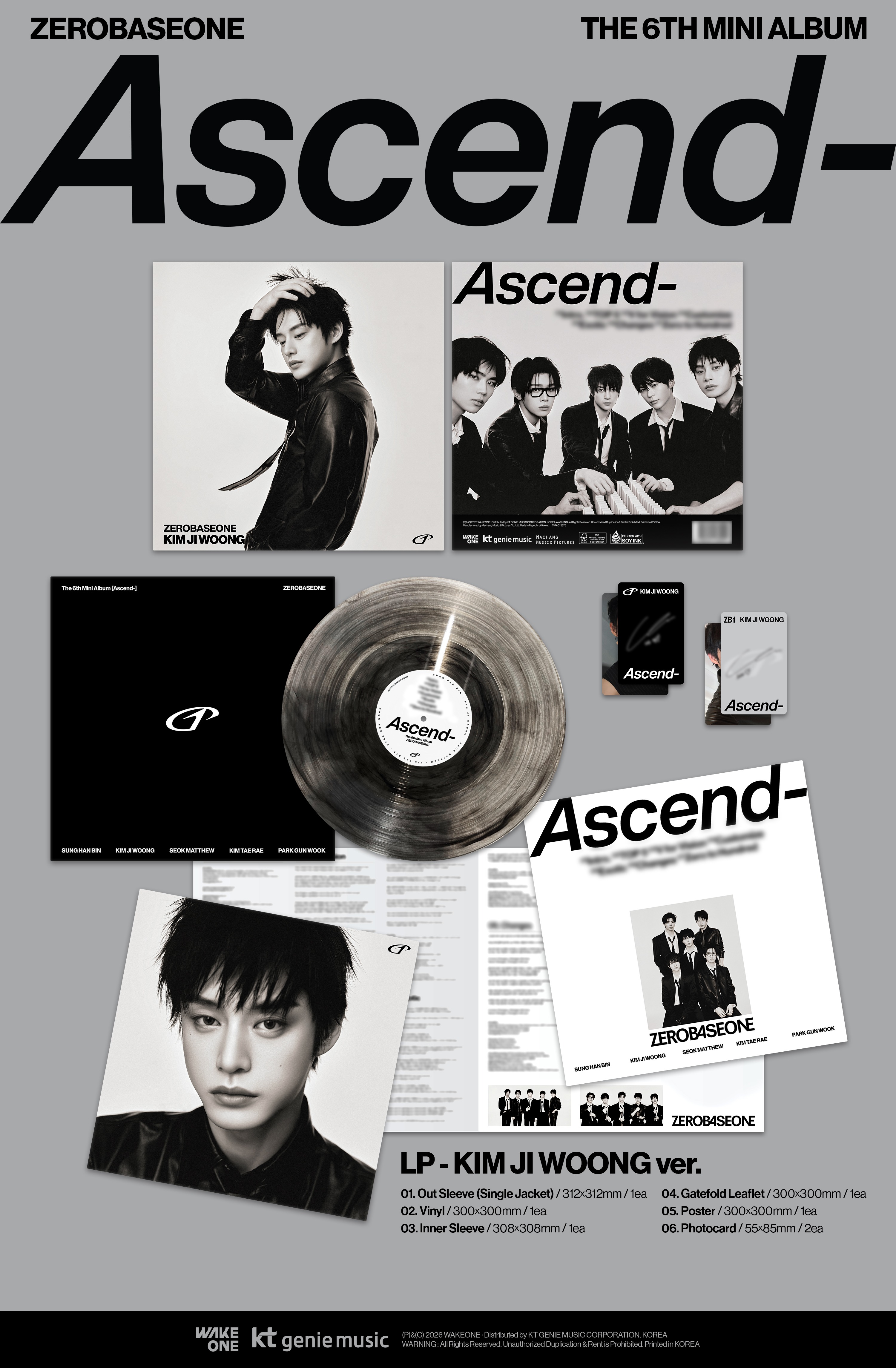 (PRE-ORDER) ZEROBASEONE - The 6th Mini Album [Ascend-] LP Ver. (Random Ver.)