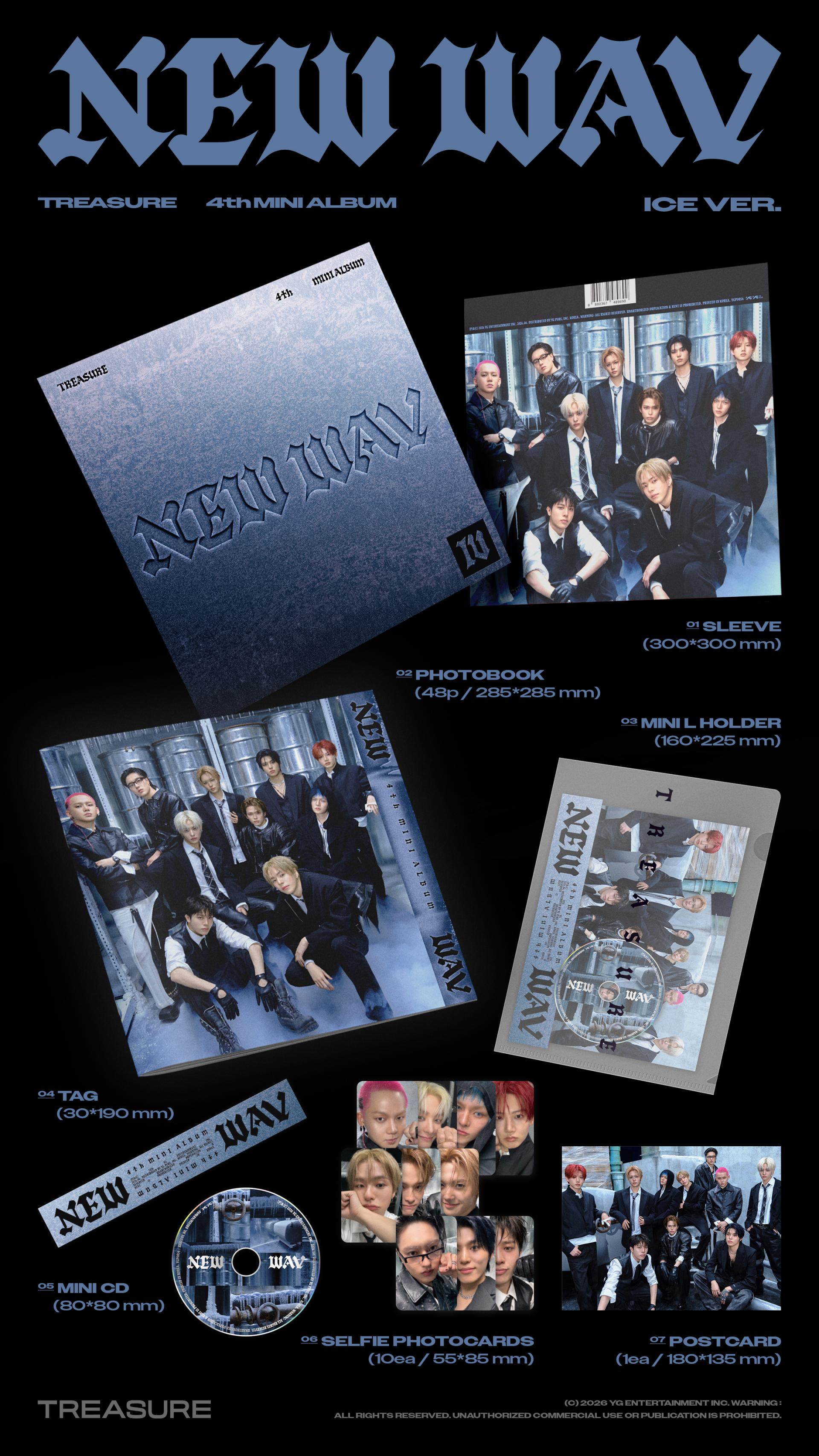 (PRE-ORDER) TREASURE 4th MINI ALBUM [NEW WAV] ICE VER.