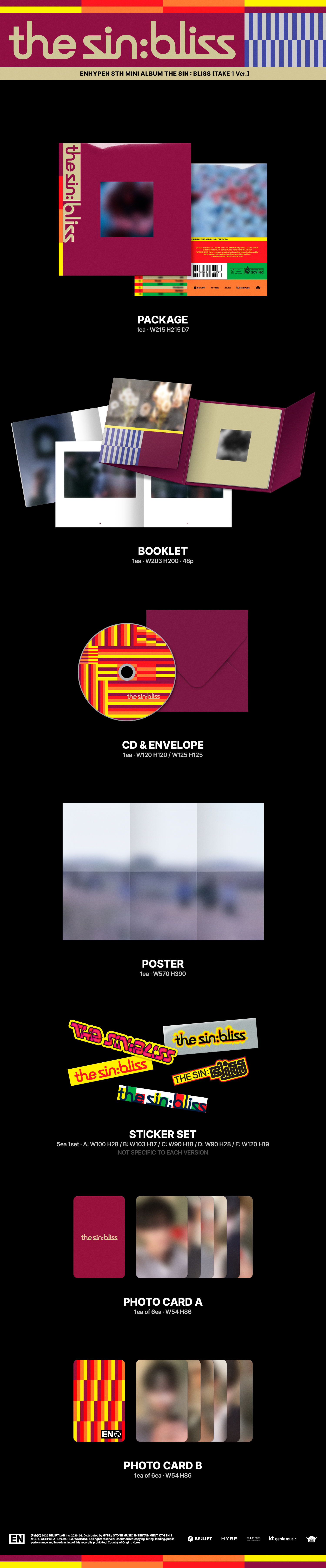 (PRE-ORDER) ENHYPEN - [THE SIN : BLISS] (TAKE 1 Ver. / TAKE 2 Ver. / TAKE 3 Ver. / TAKE 4 Ver.)