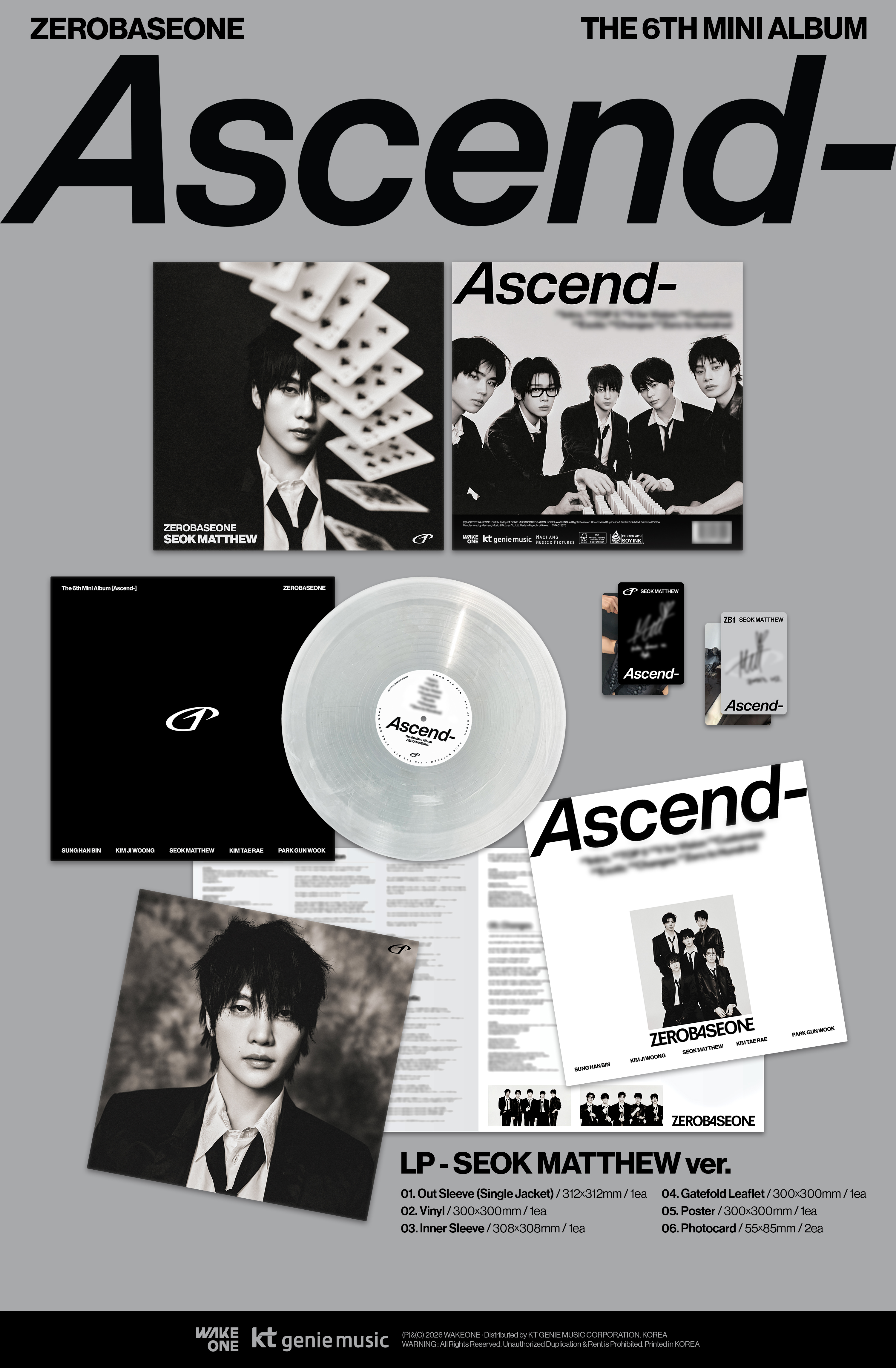 (PRE-ORDER) ZEROBASEONE - The 6th Mini Album [Ascend-] LP Ver. (Random Ver.)