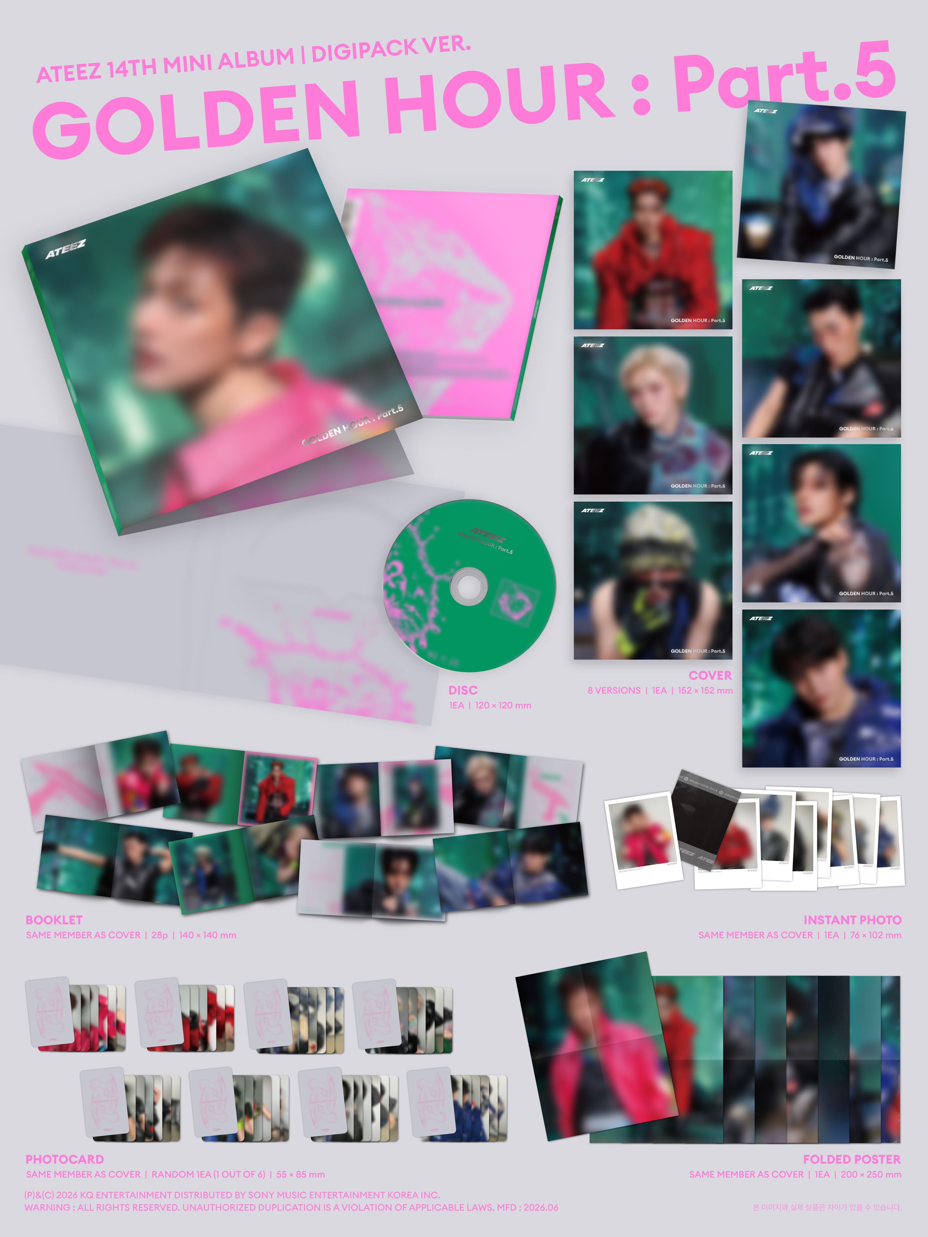 (PRE-ORDER) ATEEZ - 14th Mini Album [GOLDEN HOUR : Part.5] (DIGIPACK VER.)