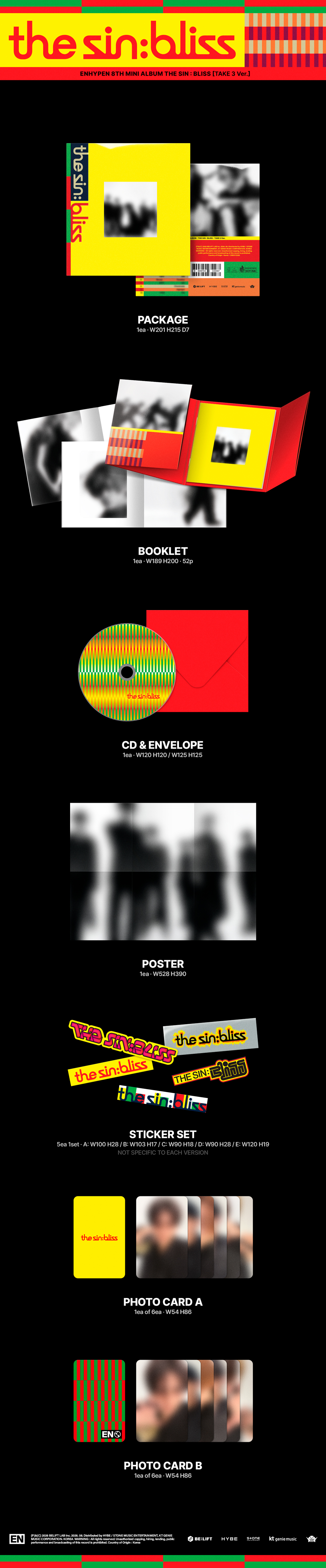 (PRE-ORDER) ENHYPEN - [THE SIN : BLISS] (TAKE 1 Ver. / TAKE 2 Ver. / TAKE 3 Ver. / TAKE 4 Ver.)