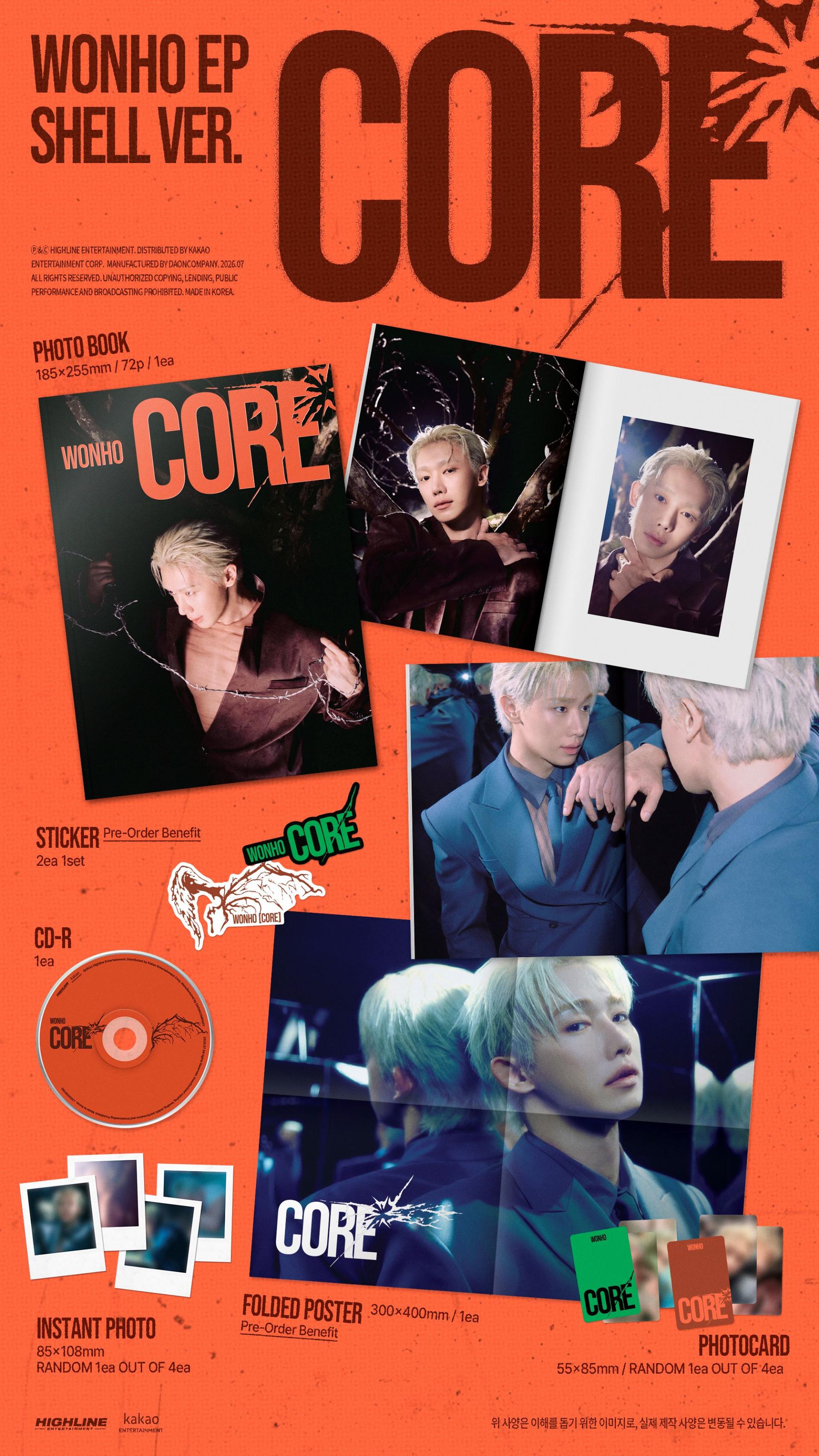 (PRE-ORDER) WONHO - EP Album [CORE] (Crack Ver.)
