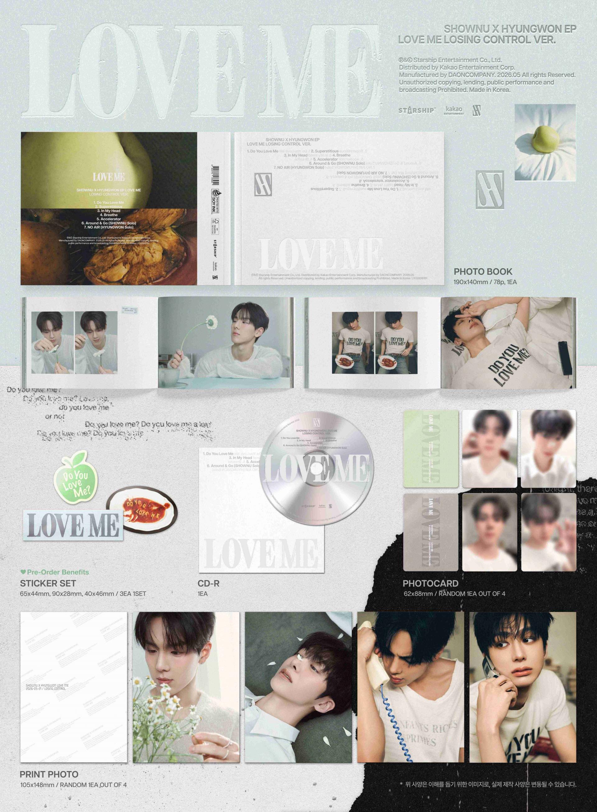 (PRE-ORDER) SHOWNU X HYUNGWON - EP Album [LOVE ME] (CRUSH ON YOU Ver.)