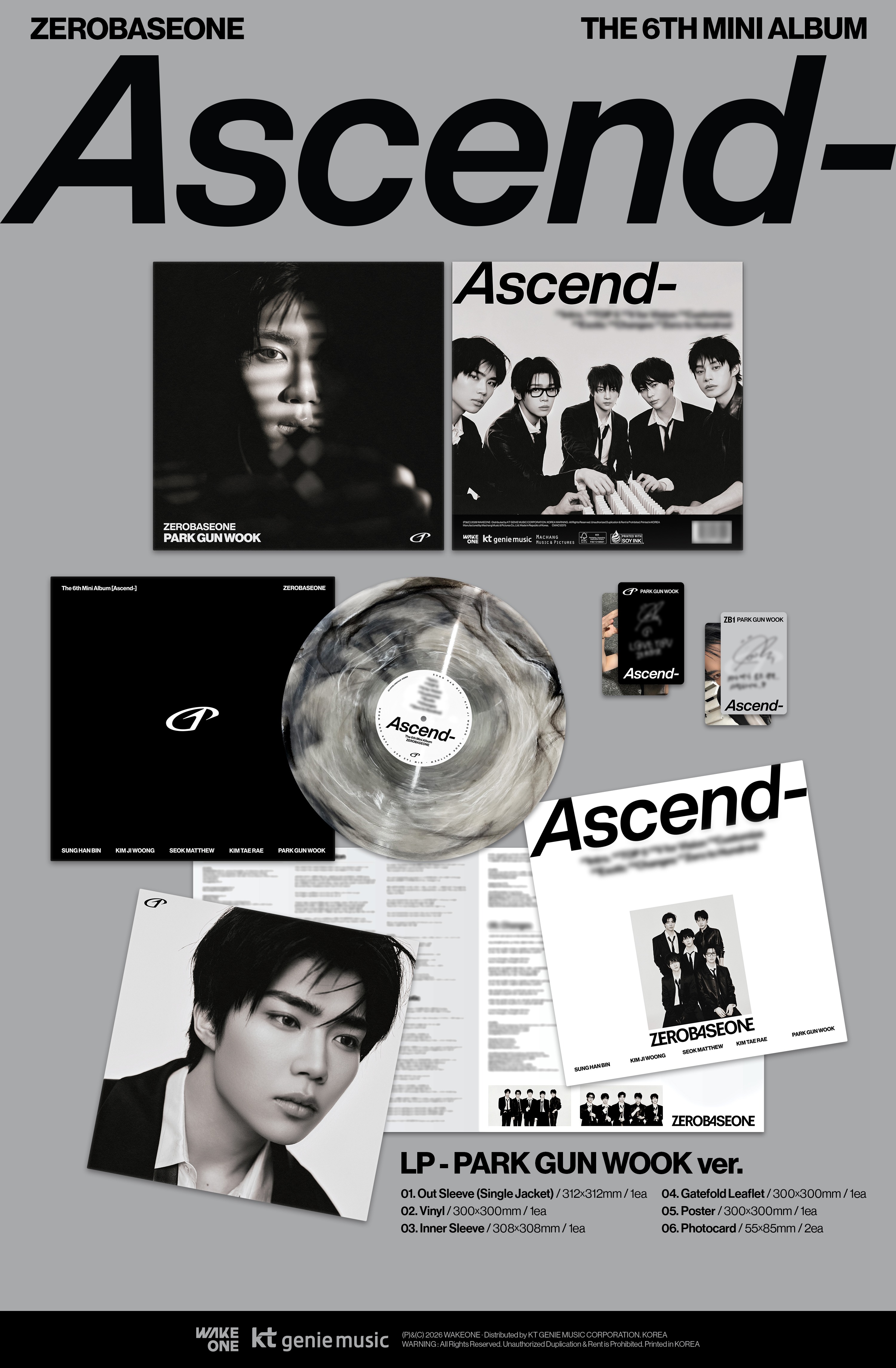 (PRE-ORDER) ZEROBASEONE - The 6th Mini Album [Ascend-] LP Ver. (Random Ver.)