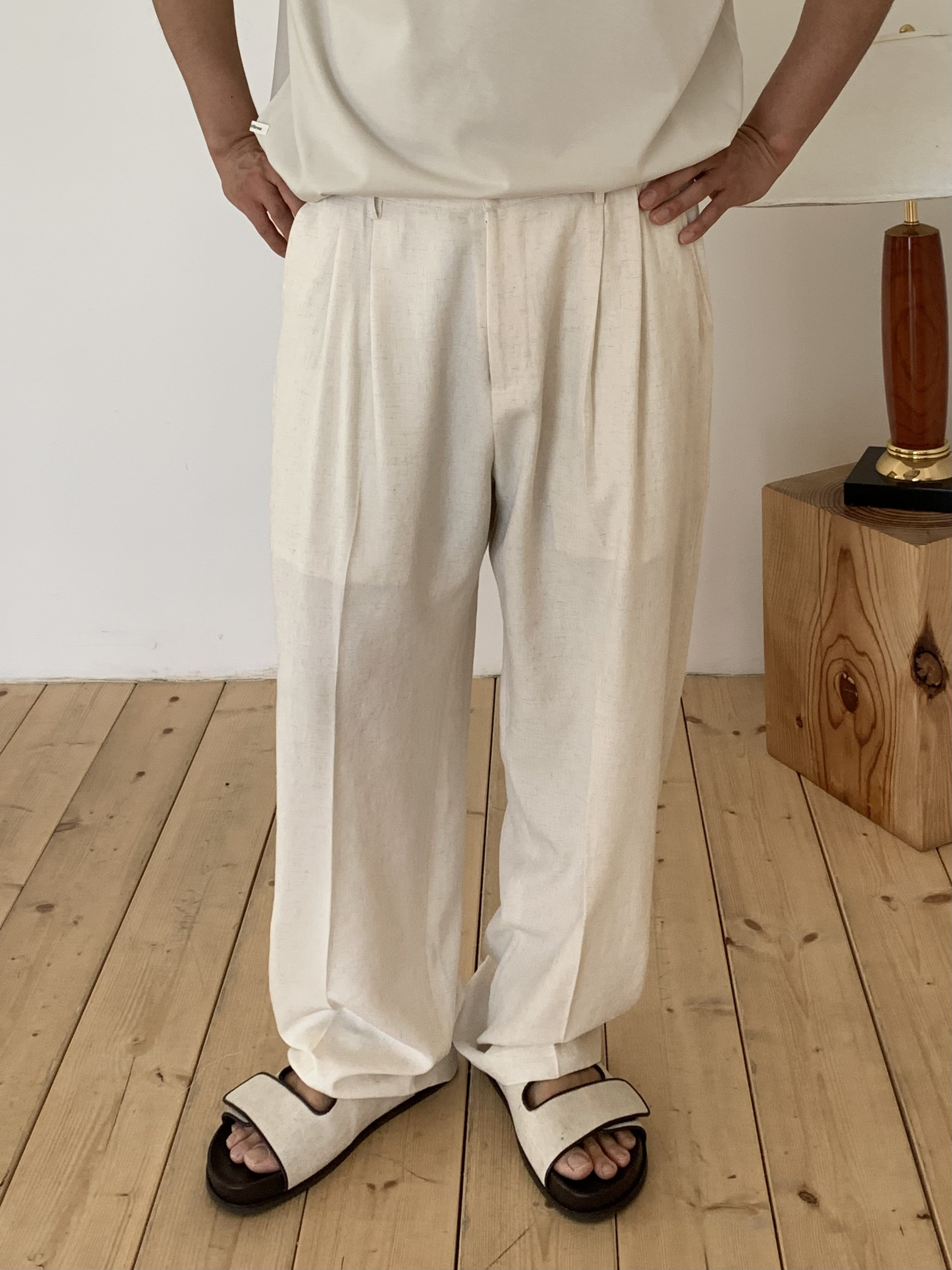 Torino linen slacks (ivory)