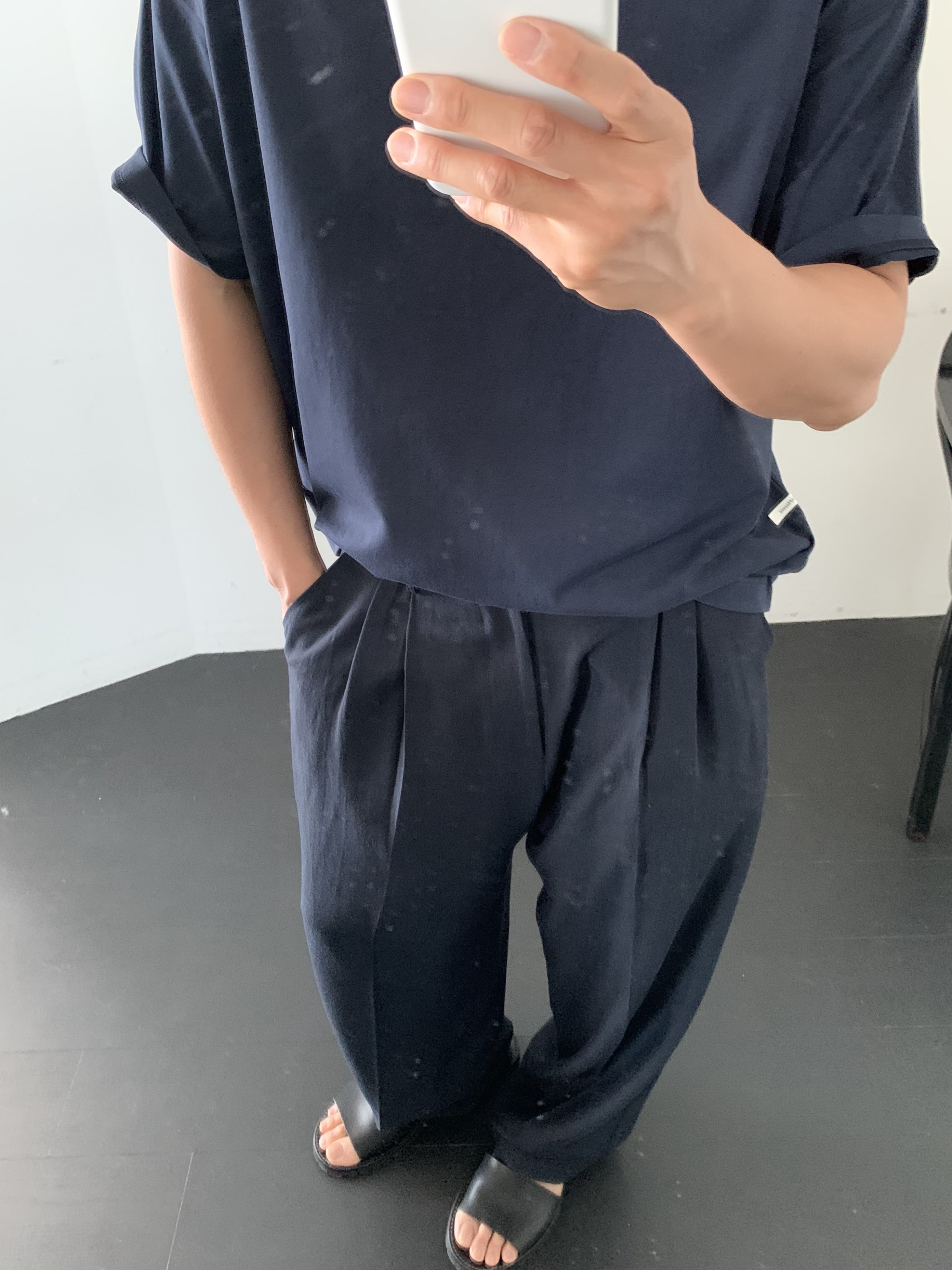 Torino linen slacks (navy)