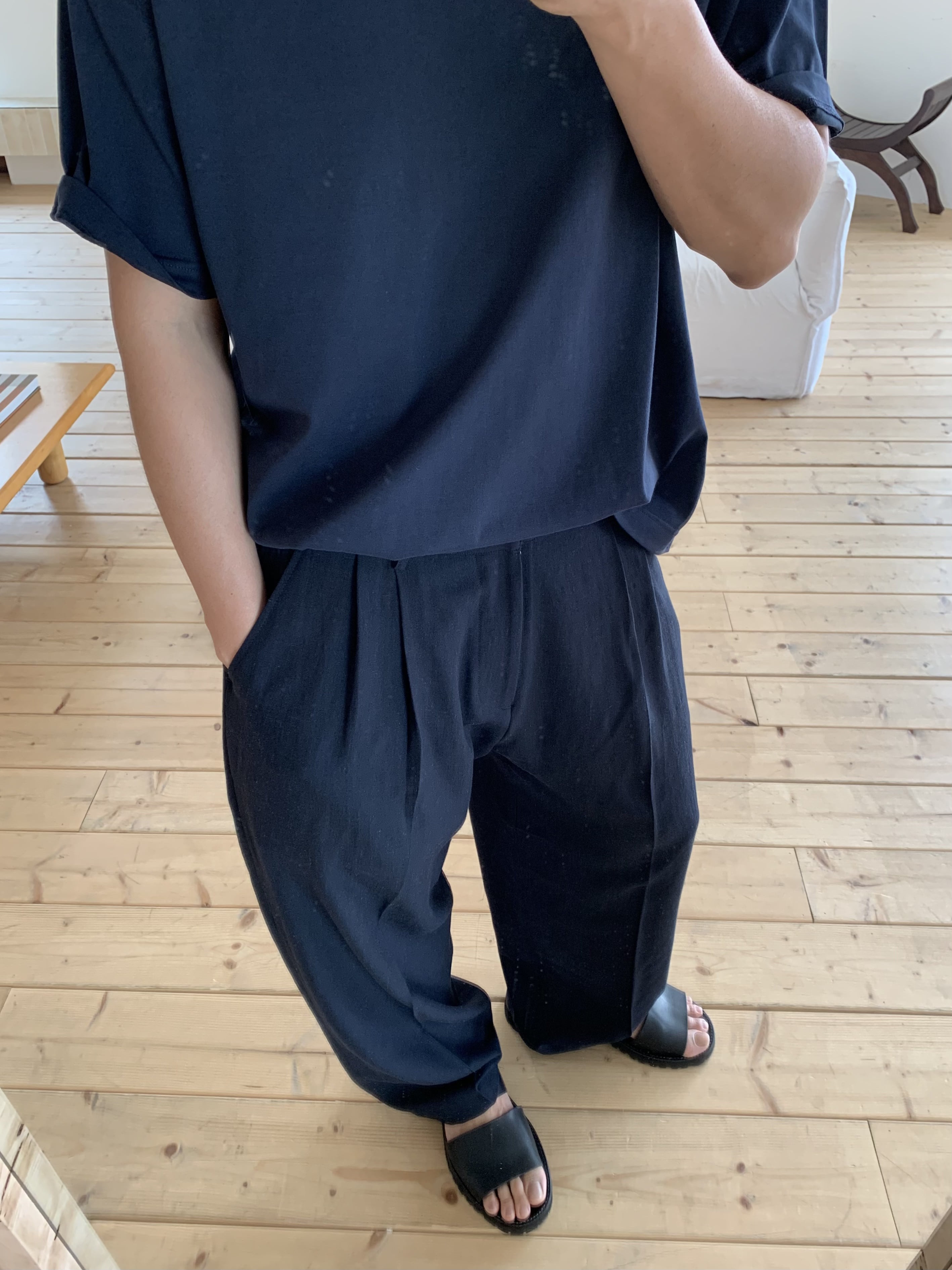 Torino linen slacks (navy)