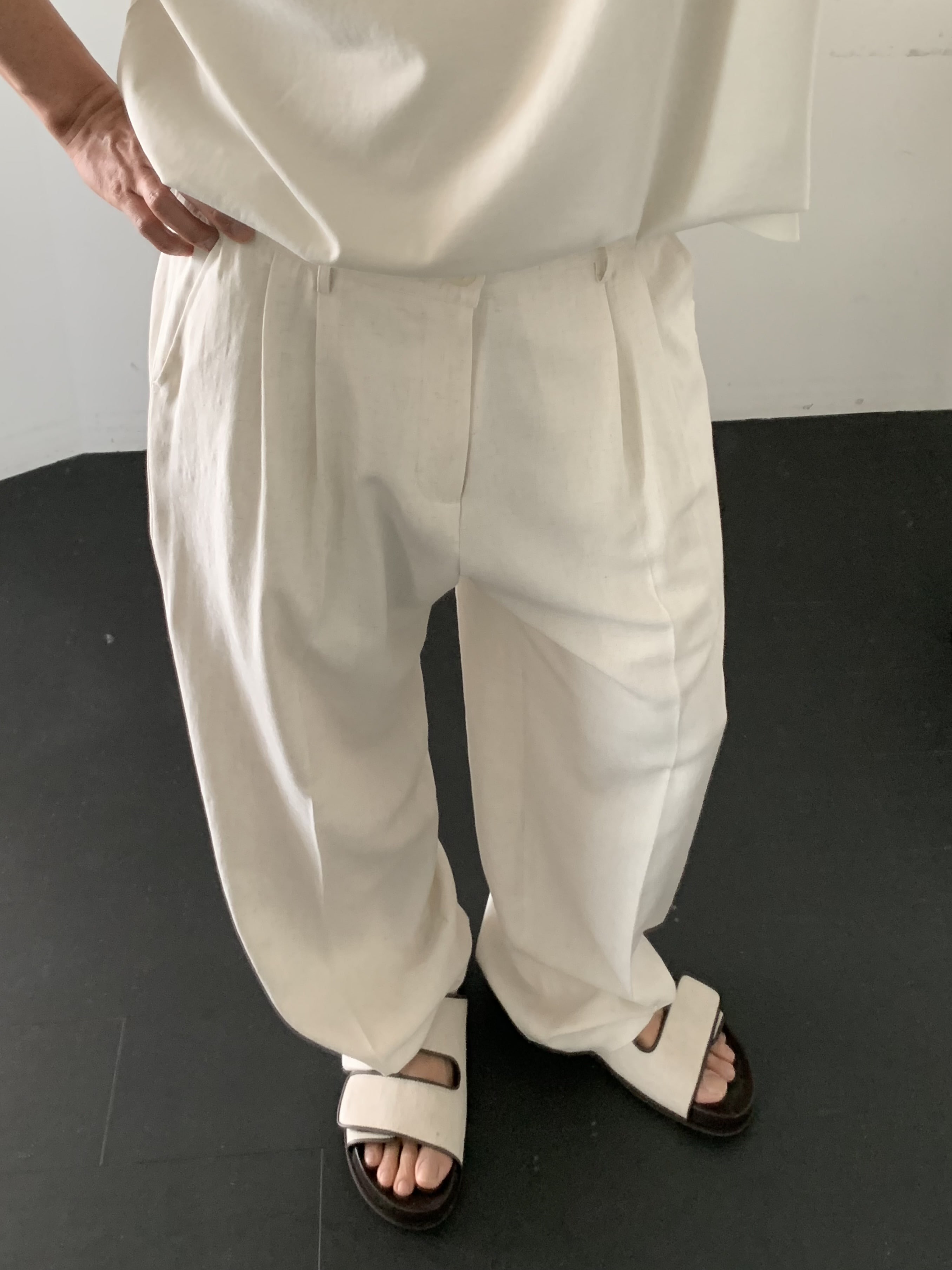 Torino linen slacks (ivory)