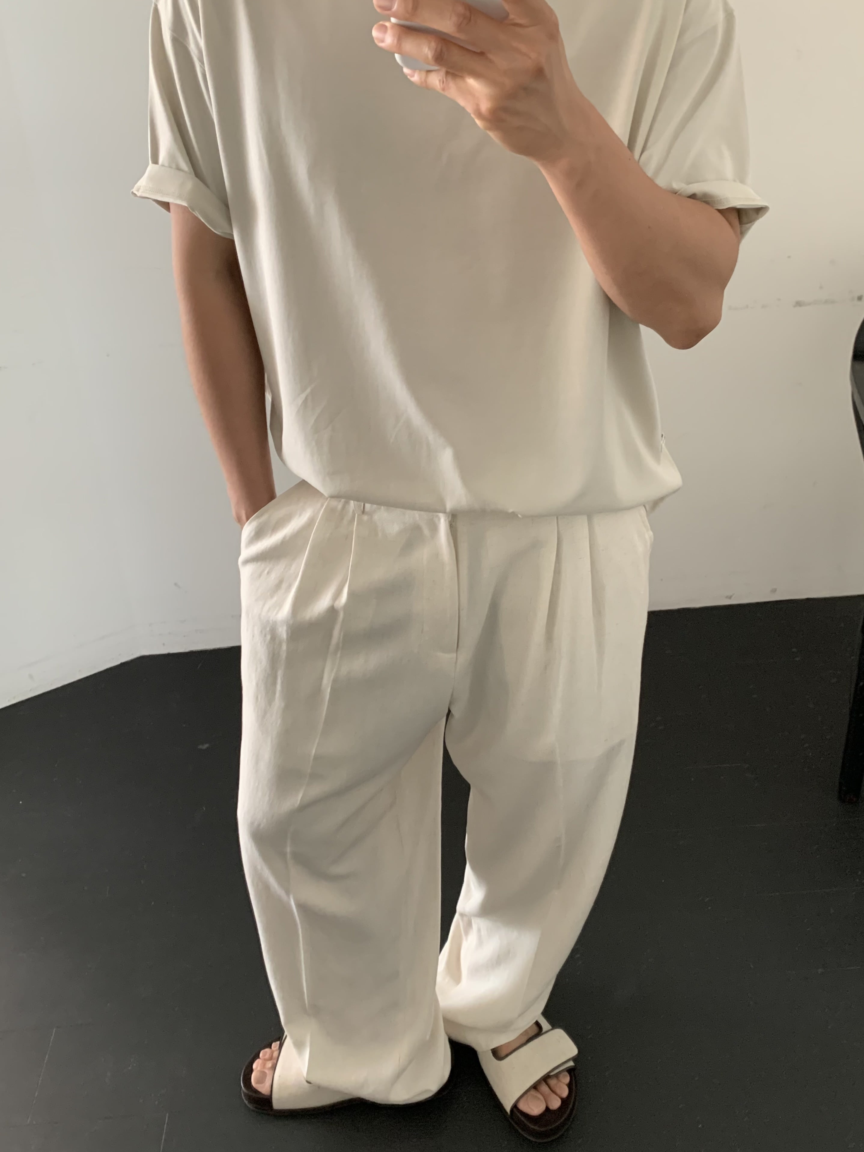 Torino linen slacks (ivory)