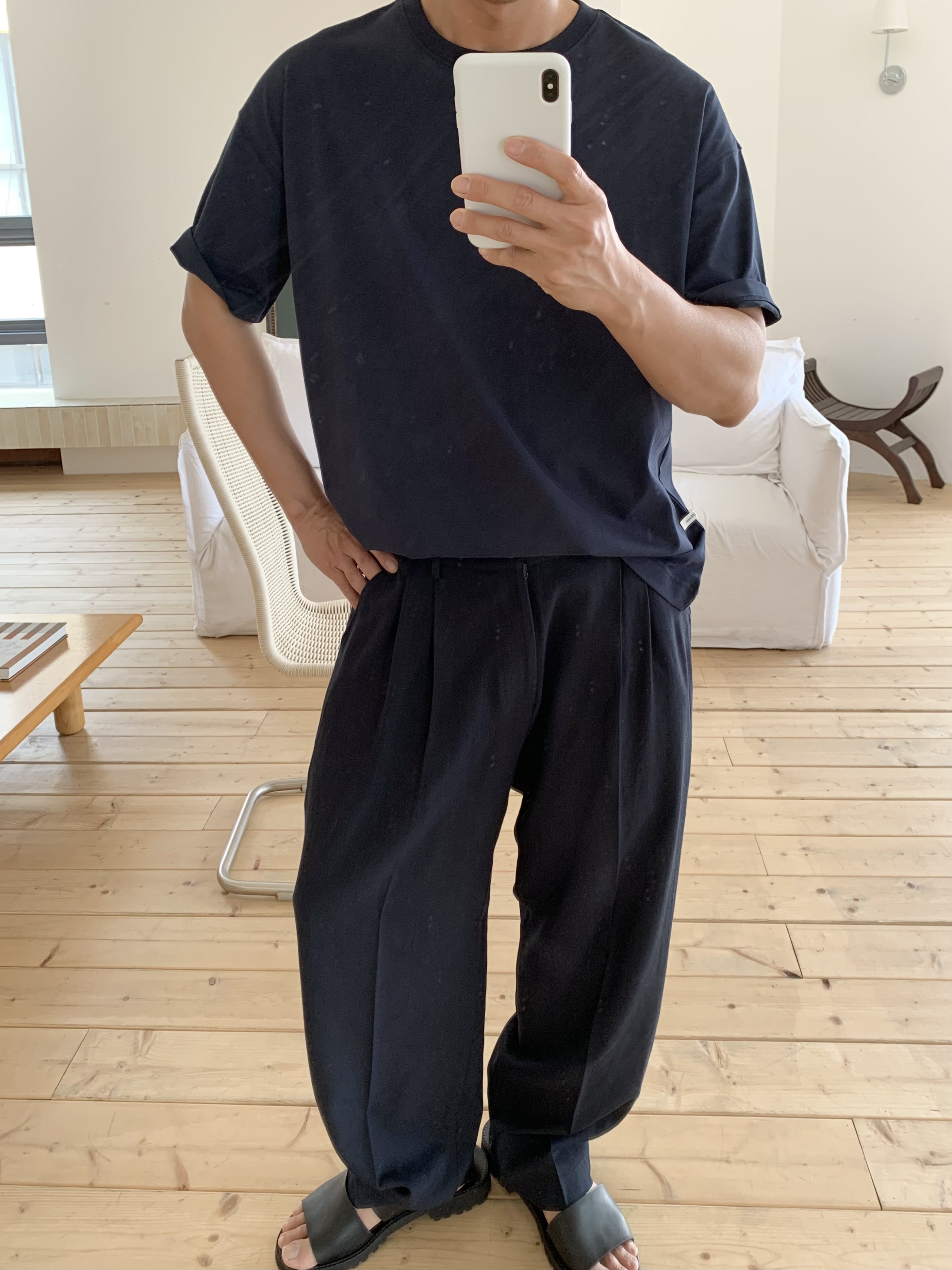 Torino linen slacks (navy)