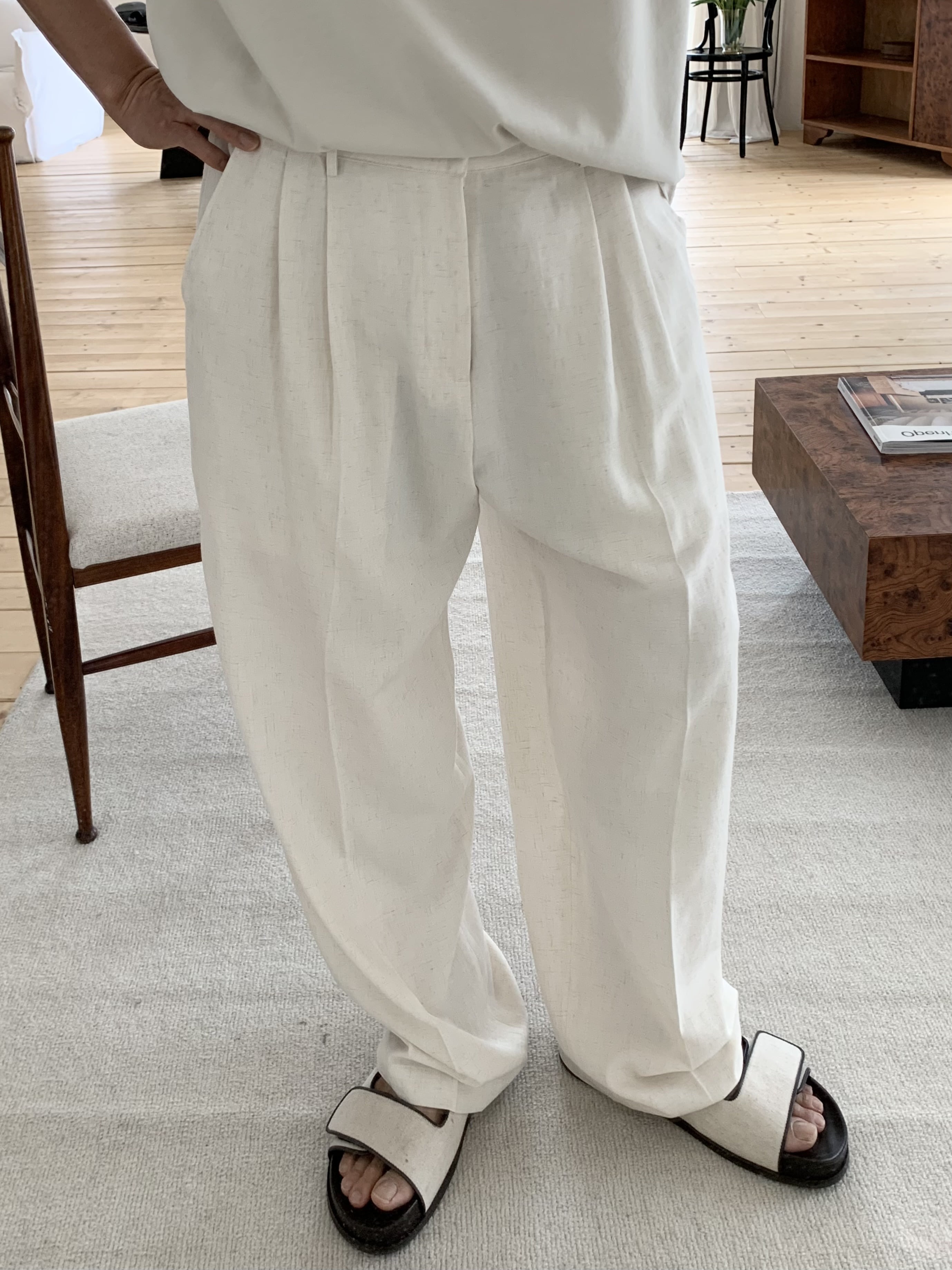 Torino linen slacks (ivory)