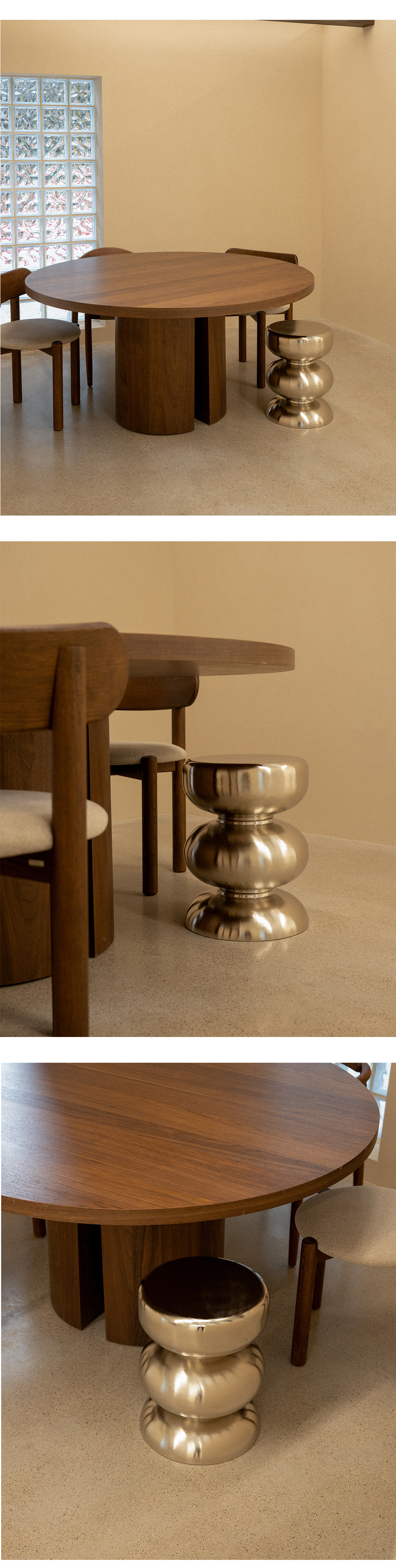 Contour Stainless Side Table & Stool (DCSST19)
