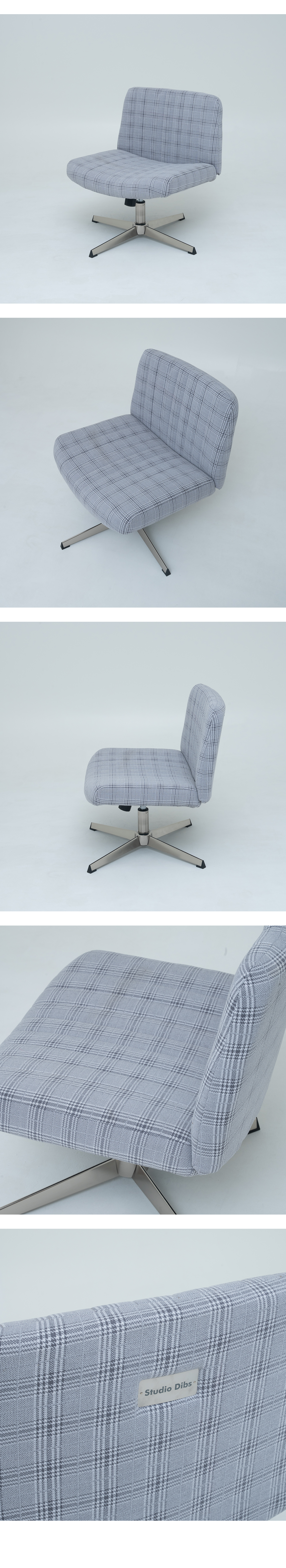 Scottish Tartan Check Pattern Lean Back Chair Grey (DBWCR05)