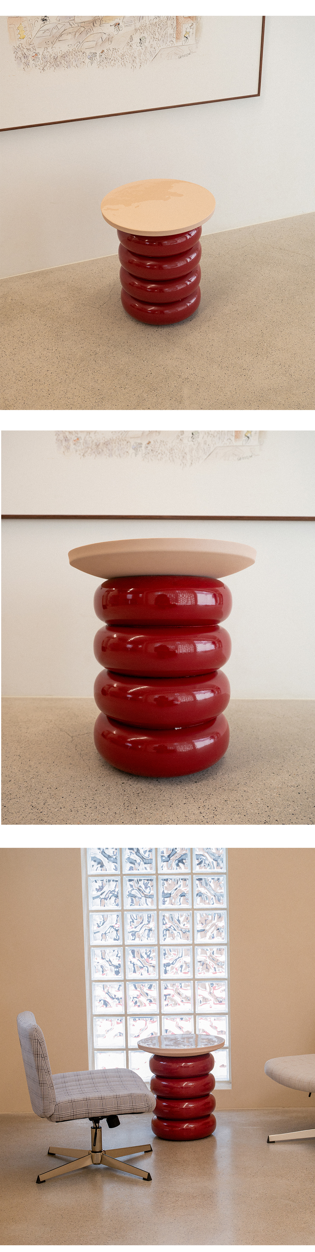 Toroid Red Side Table(DDSST41)