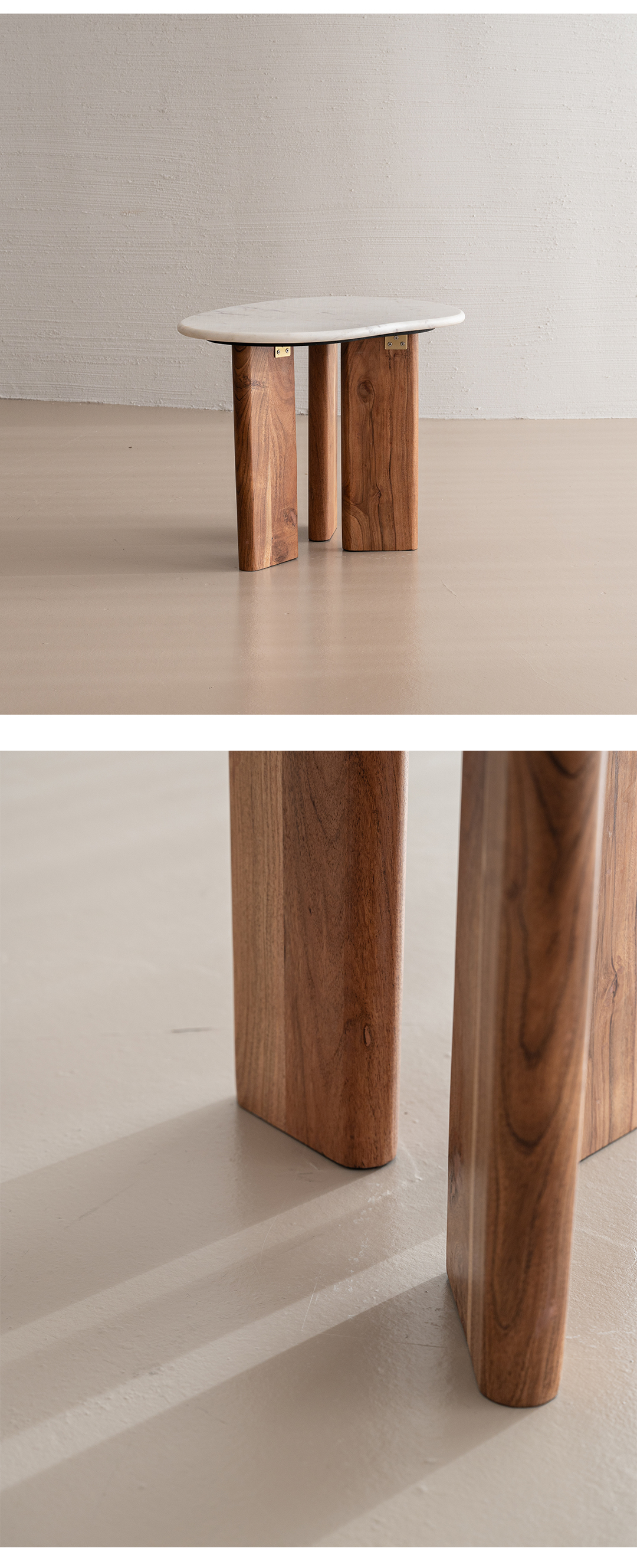 Atypical Marble Top & Wood Legs Side Table (DBWST66)