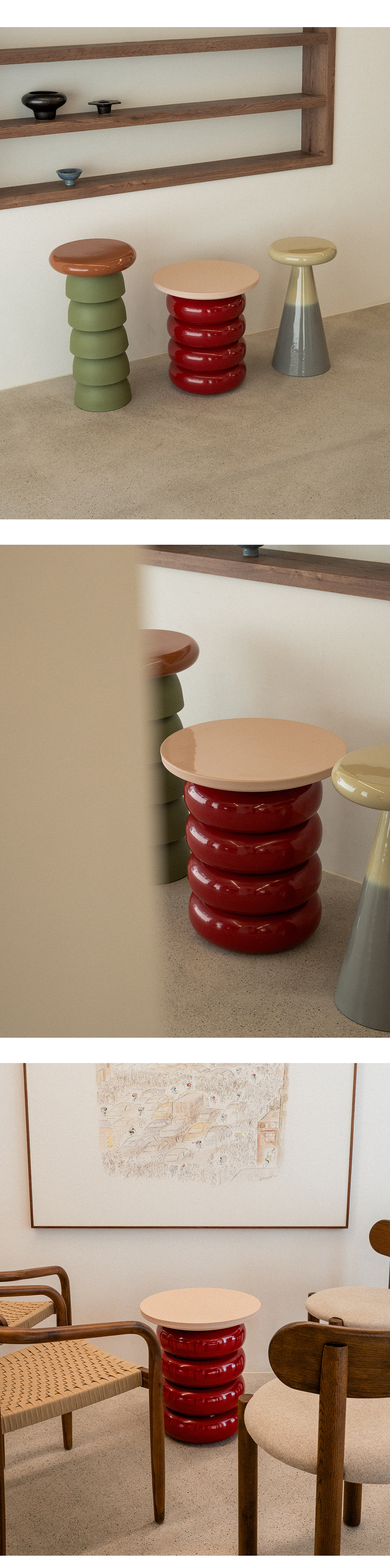 Toroid Red Side Table(DDSST41)