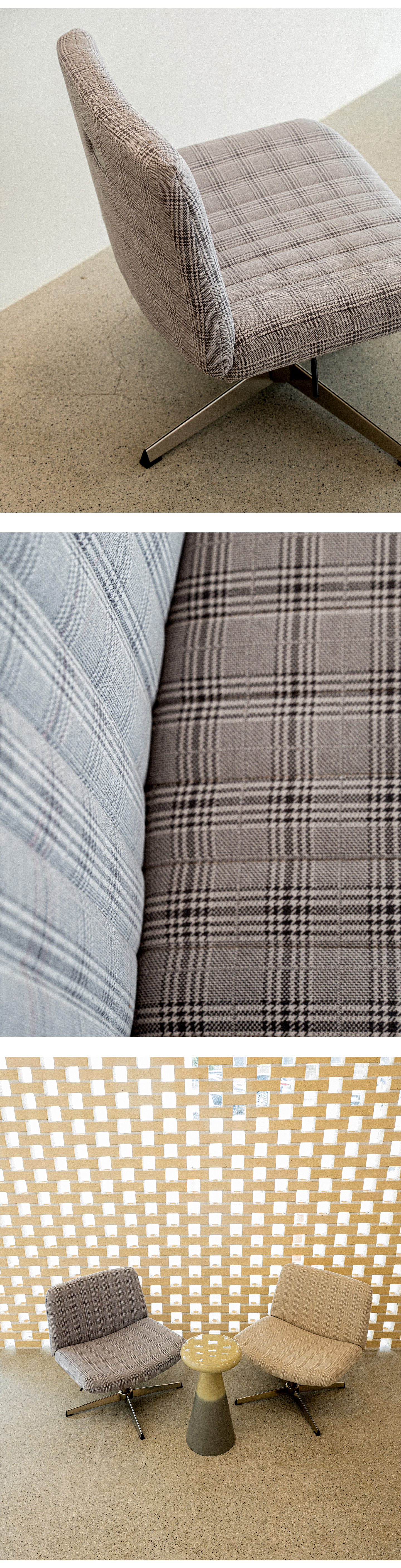 Scottish Tartan Check Pattern Lean Back Chair Grey (DBWCR05)