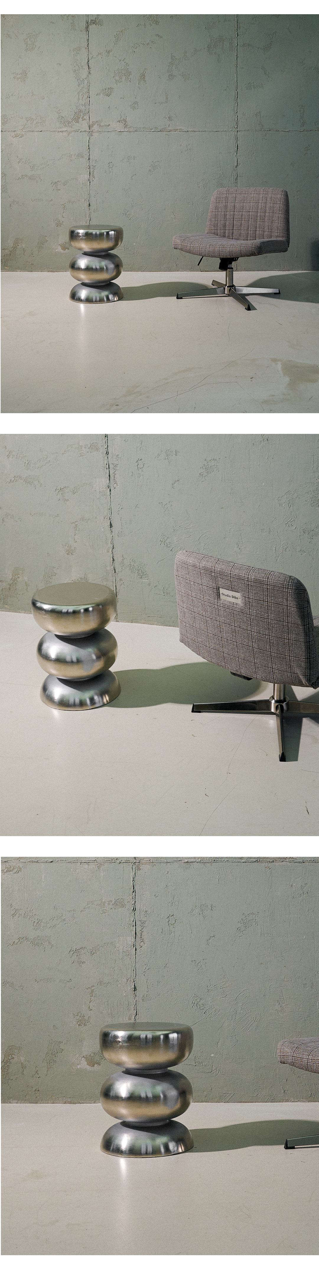 Contour Stainless Side Table & Stool (DCSST19)