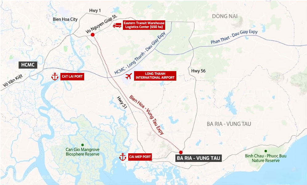 바리아-붕따우 인프라 지도
