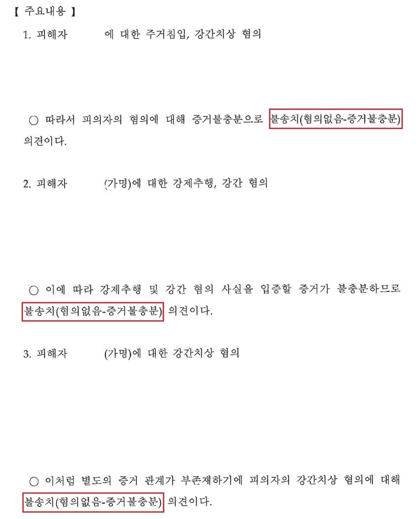 강간 무혐의