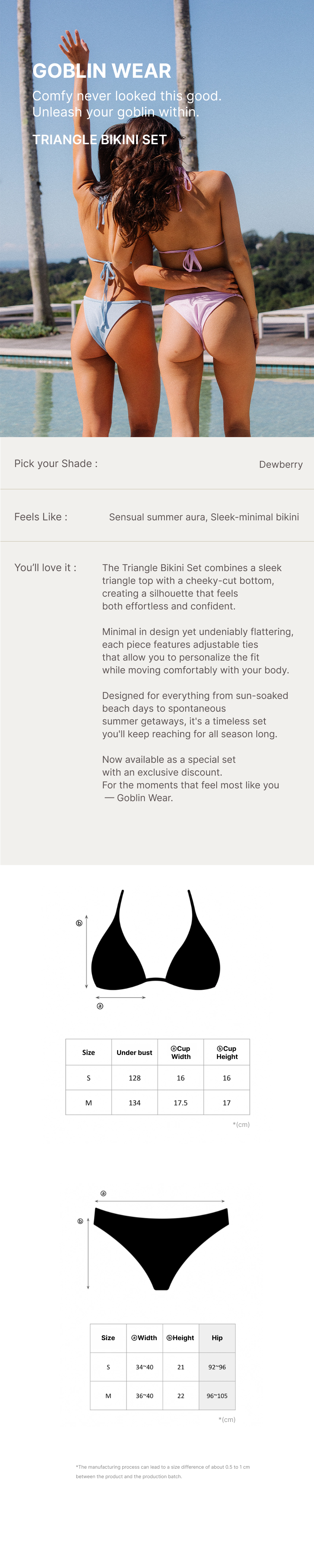 Triangle Bikini Set(Dewberry)