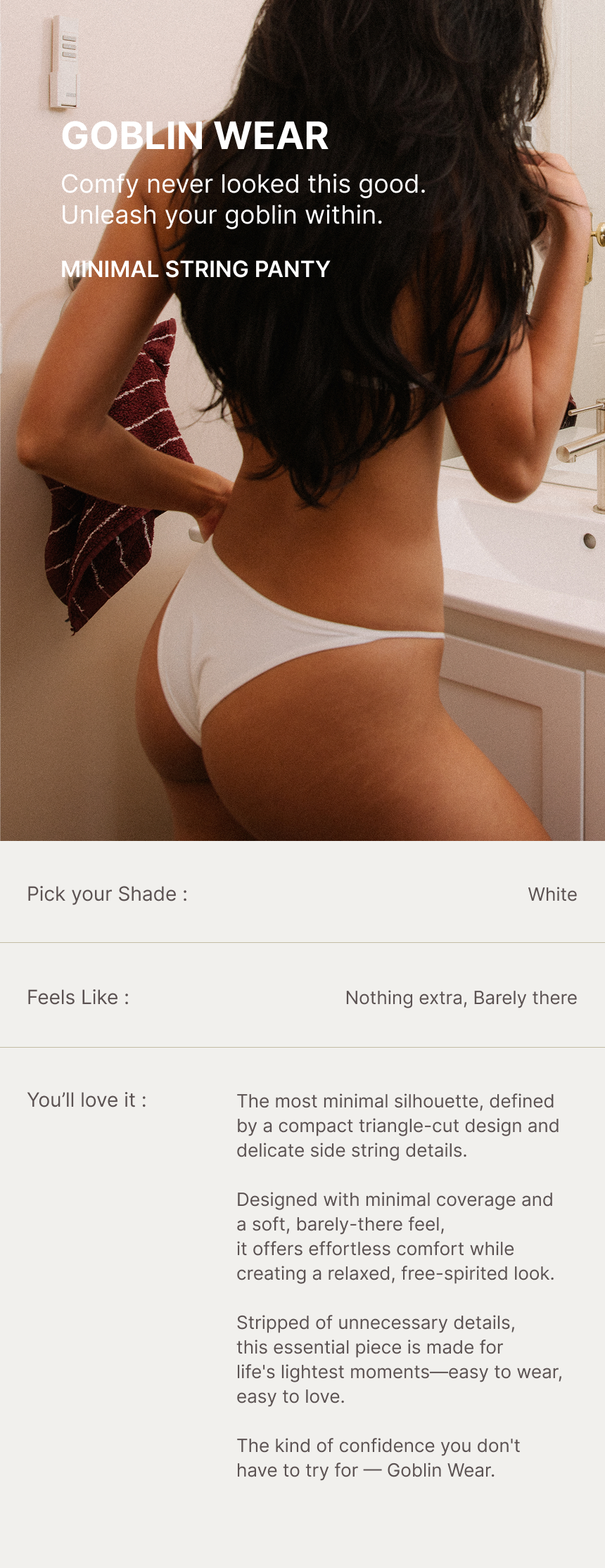 Minimal String Panty (White)