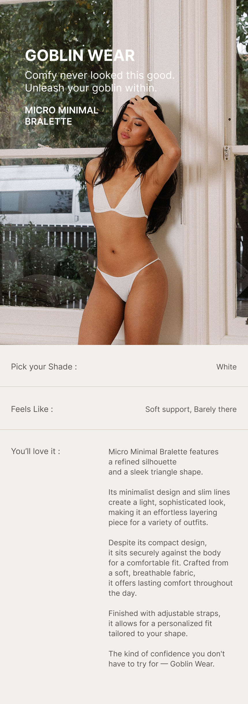 Micro Minimal Bralette (White)