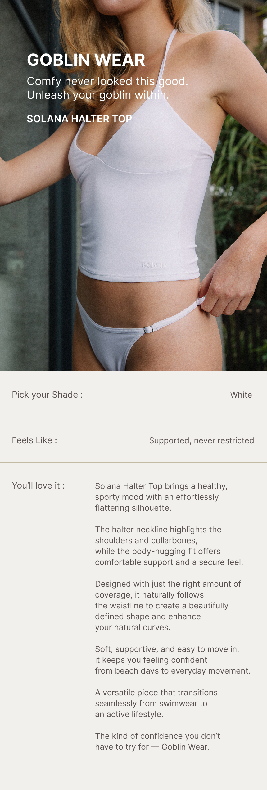 Solana Halter Top (White)