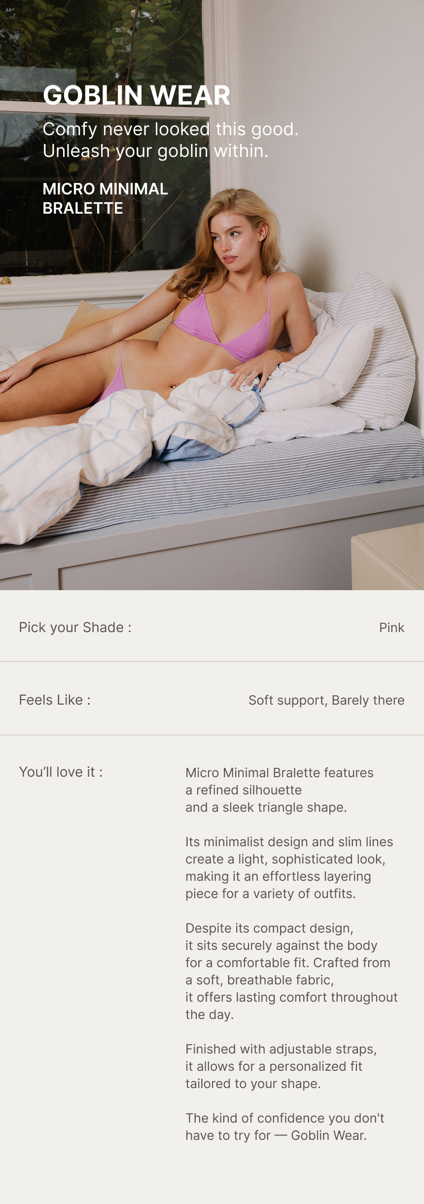 Micro Minimal Bralette (Pink)