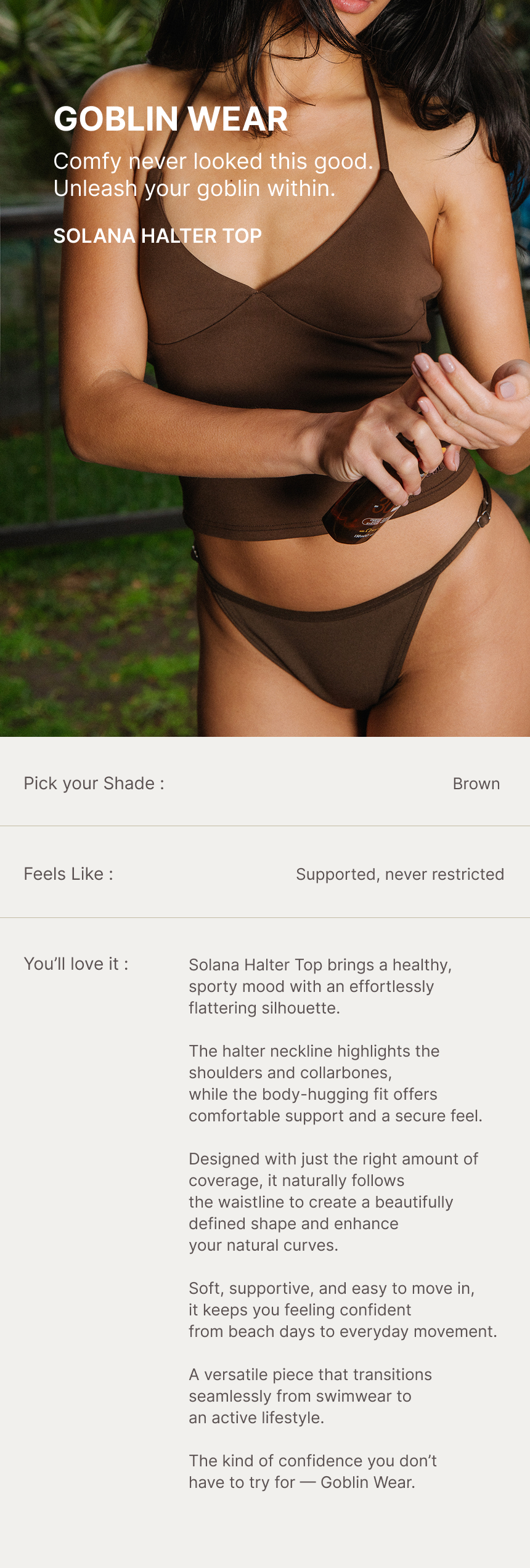 Solana Halter Top (Brown)