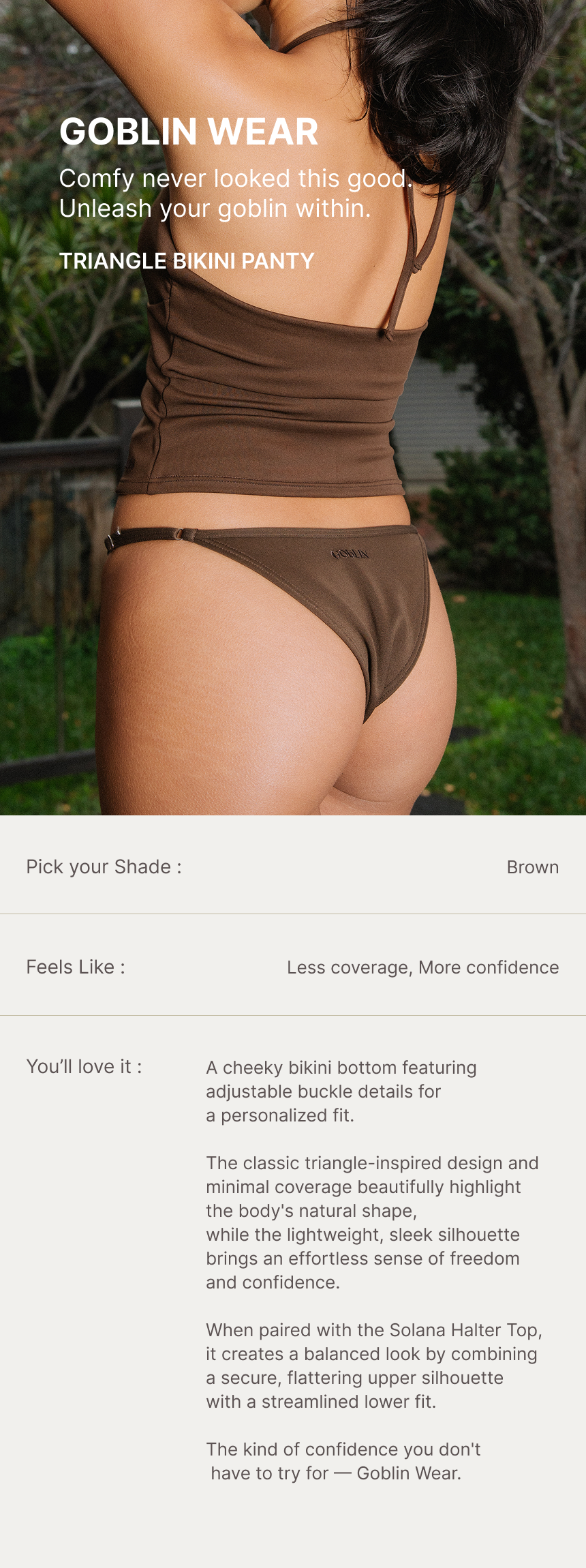 Triangle Bikini Panty(Brown)