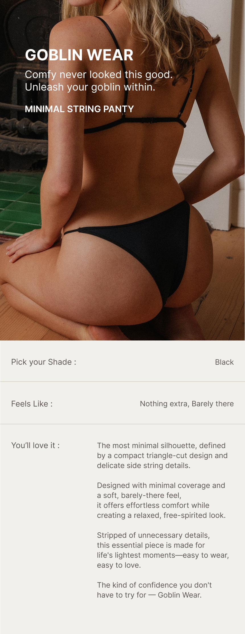 Minimal String Panty (Black)