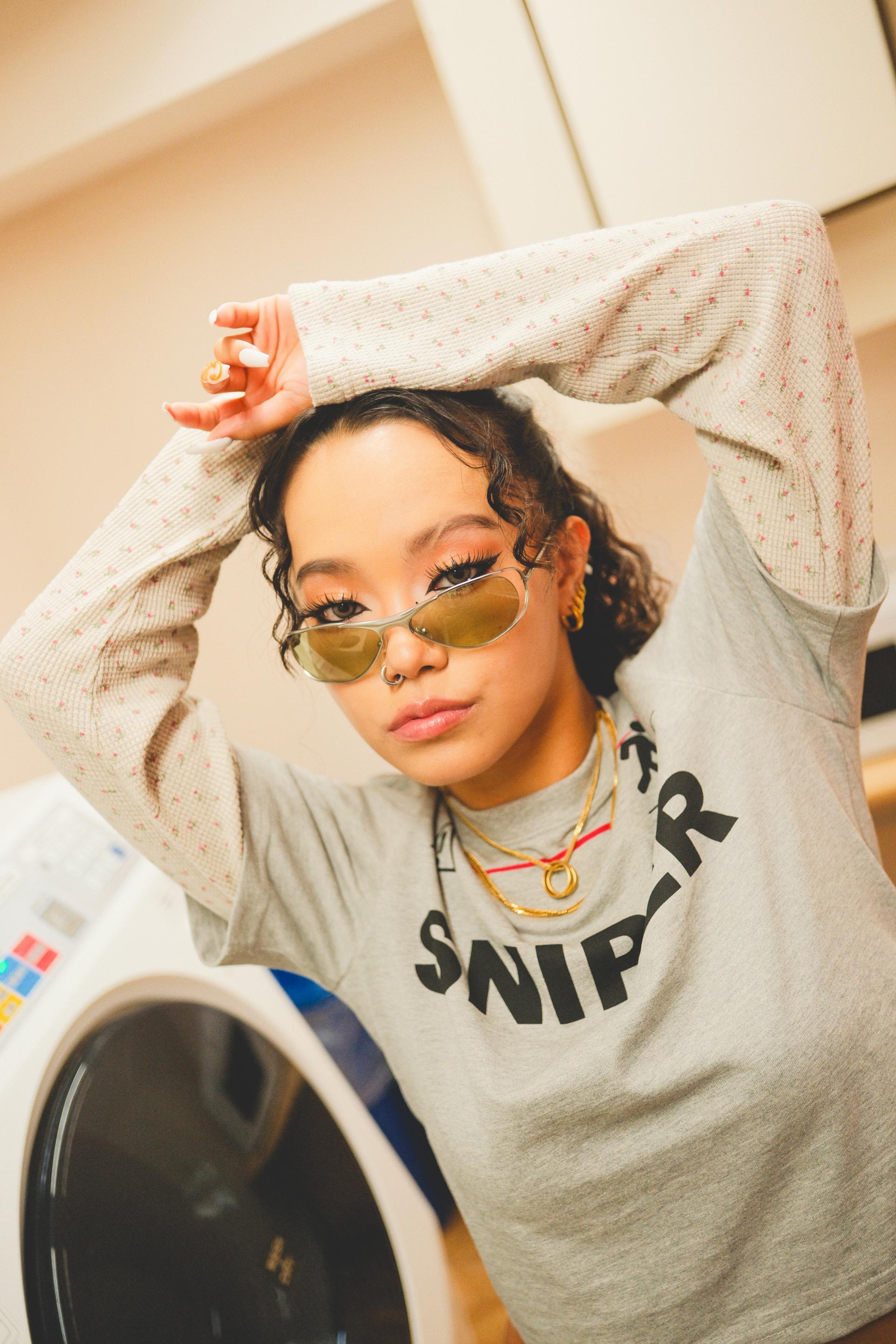 Mix Matched Waffle Layered Longsleeve (MELANGE GRAY)