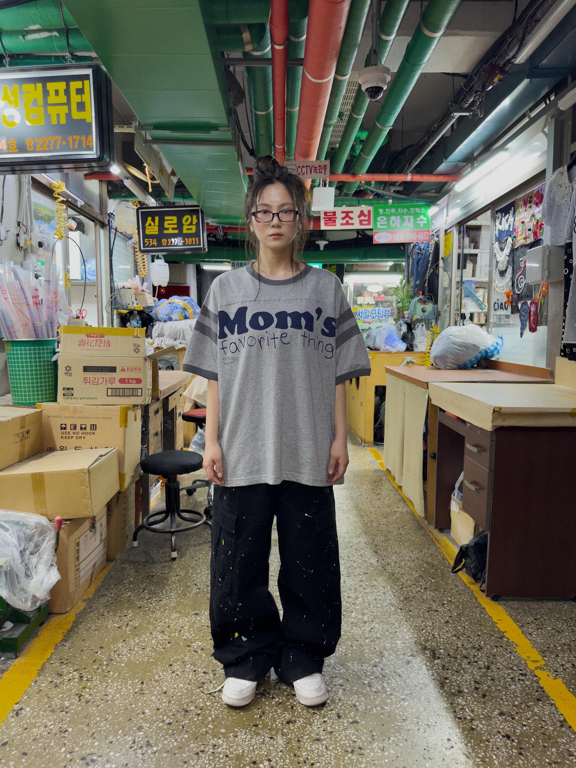 Washed Cargo Painted Pants (BLACK)