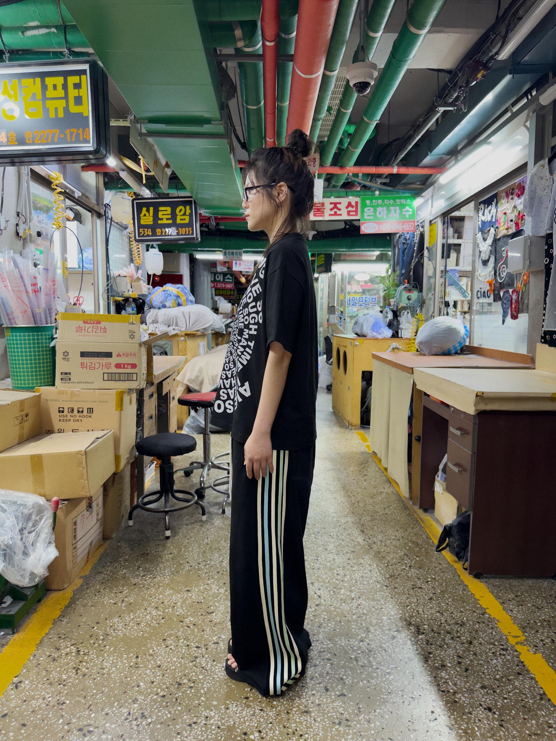 Rainbow Binding Sweatpants (BLACK)