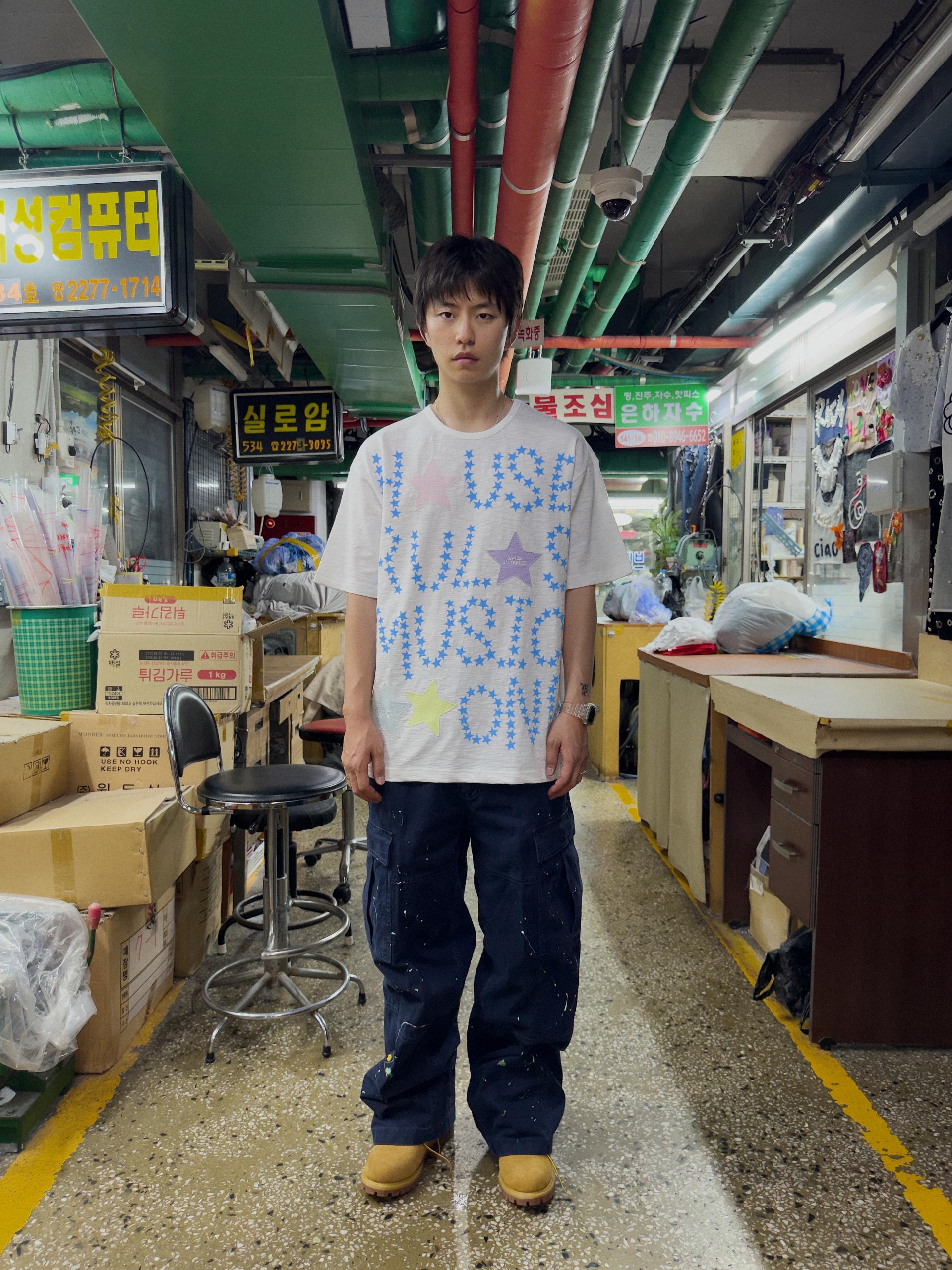 Washed Cargo Painted Pants (NAVY)