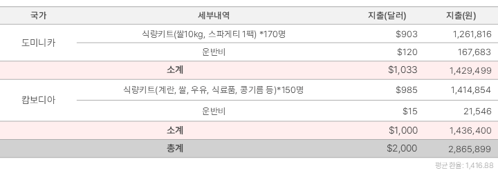 산타닥터스 캠페인 예산집행내역