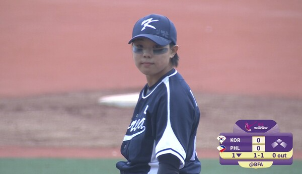 김라경이 완투승을 거뒀다. (사진=중계화면 갈무리)